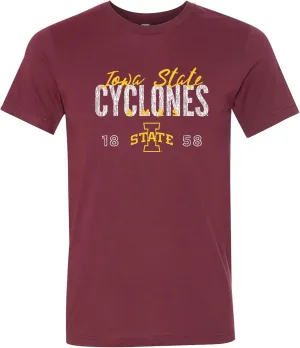 NCAA Dist Block Script Logo, Team Color Canvas T Shirt, College, University