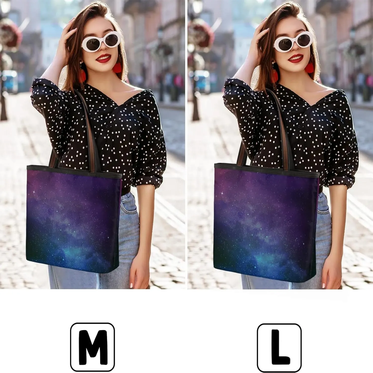Nebulae Purple Cloud Stars Tote Bag for Women Womens Handbags Tote Bag for Work Shopping Travel Beach