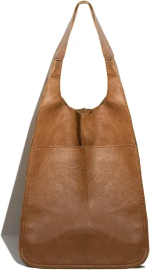 NICOLE & DORIS Large Carry on Handbags Oversized Tote Bags for Women Hobo and Shoulder Bags Soft PU Leather Shopping Bag
