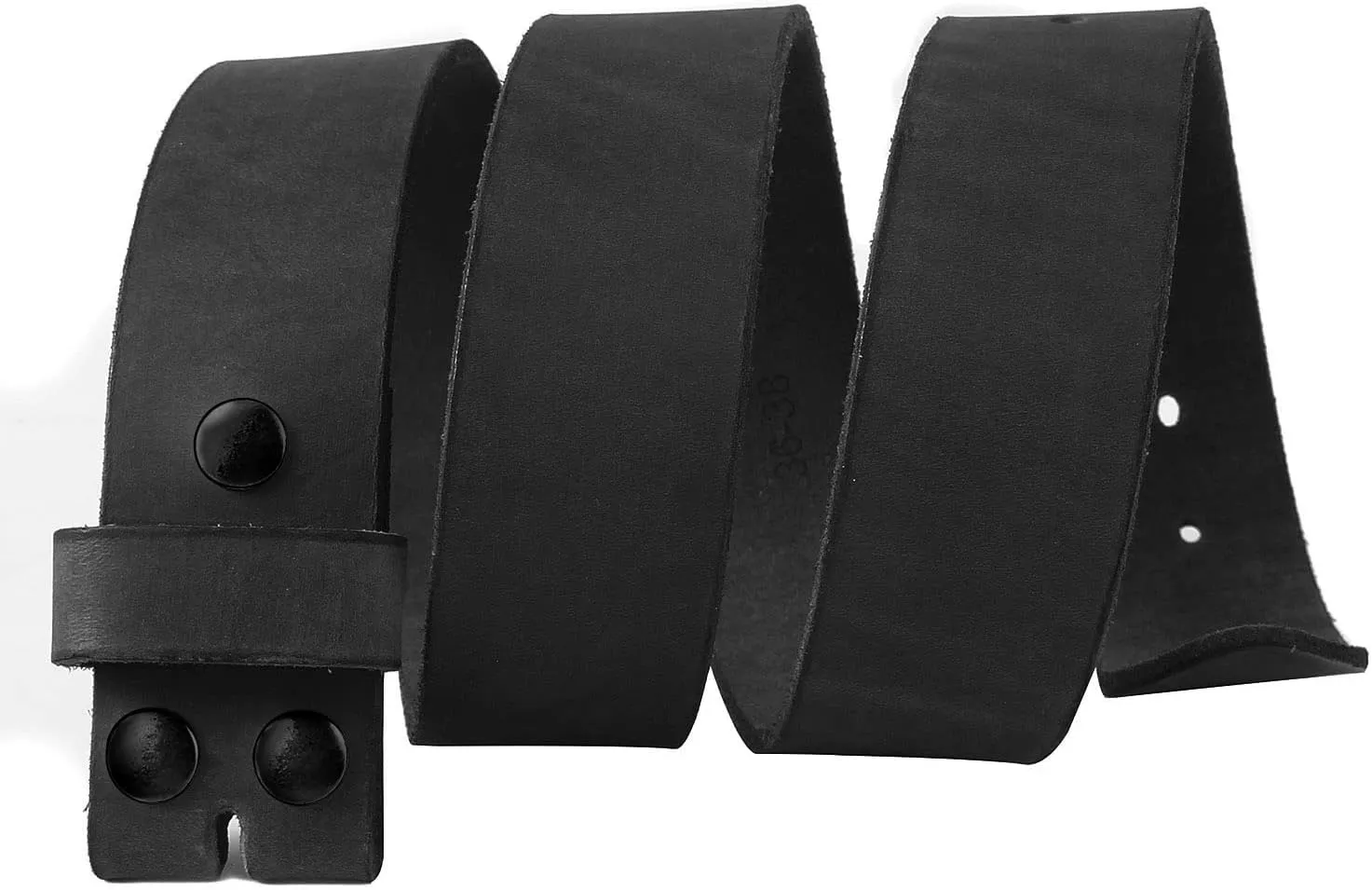 NPET Men's Full Grain Leather Belt Vintage Distressed Style with Snap-On Strap 1 1/2" Wide without Buckle