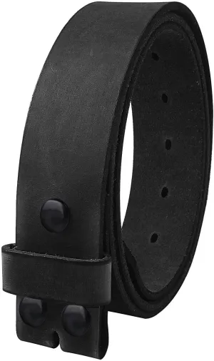 NPET Men's Full Grain Leather Belt Vintage Distressed Style with Snap-On Strap 1 1/2" Wide without Buckle