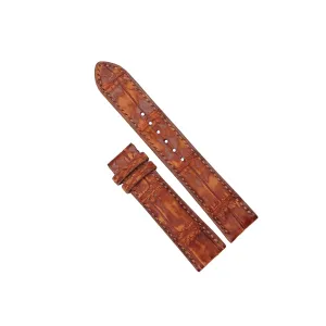 Nubuck Alligator leather watch strap, Premium Quality Brown Alligator leather watch band (15mm, Steel Tang Buckle)