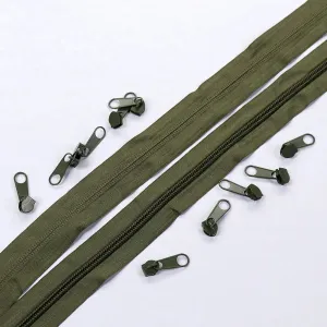 Nylon No 5 Coil Zipper Set - Earthy Colors.