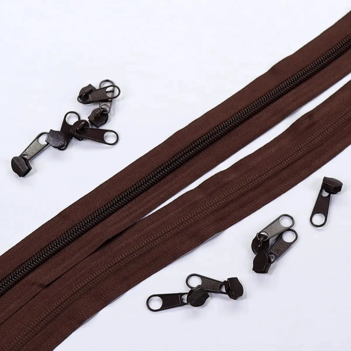 Nylon No 5 Coil Zipper Set - Earthy Colors.