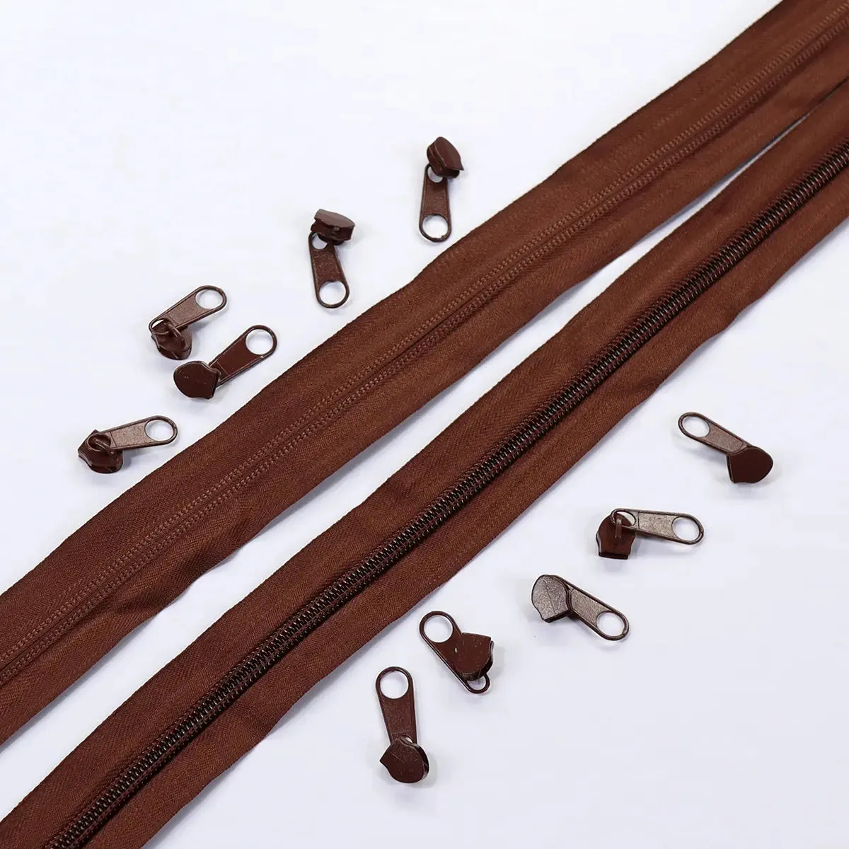 Nylon No 5 Coil Zipper Set - Earthy Colors.