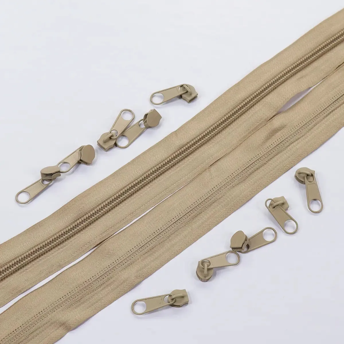 Nylon No 5 Coil Zipper Set - Earthy Colors.