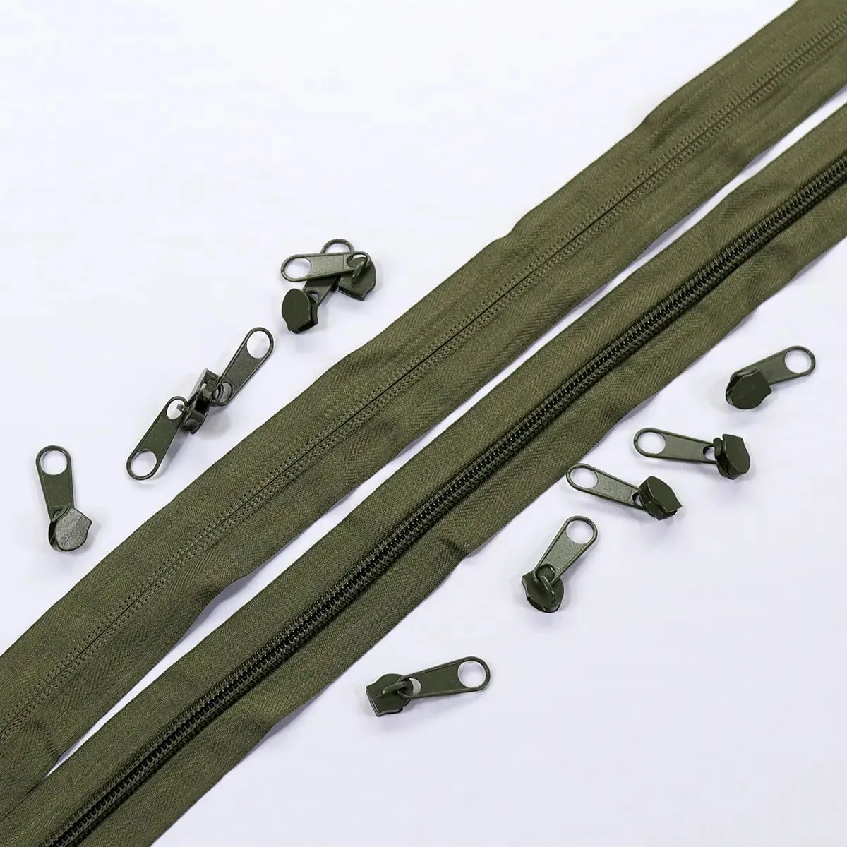 Nylon No 5 Coil Zipper Set - Earthy Colors.