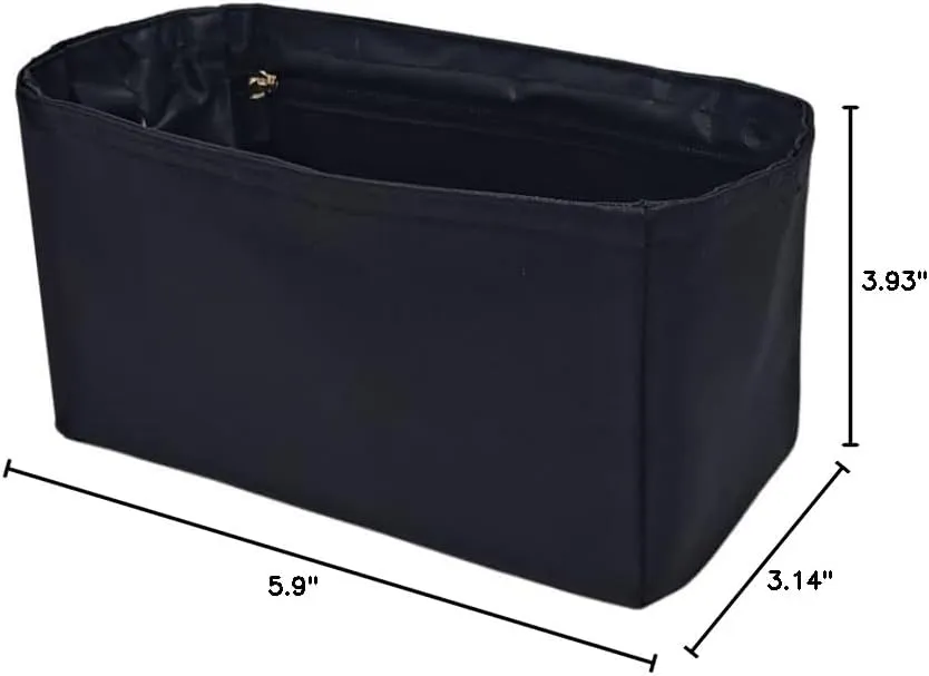 Nylon Purse Organizer for Prada Duet Bucket Inserts with a Zipper Closer Waterproof Bag in Bag Shapers