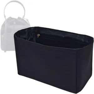 Nylon Purse Organizer for Prada Duet Bucket Inserts with a Zipper Closer Waterproof Bag in Bag Shapers