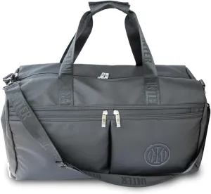 Official INTER F.C. Unisex Adults Black Zipper Duffle Bag, 5 cm x 29 cm x 25 cm