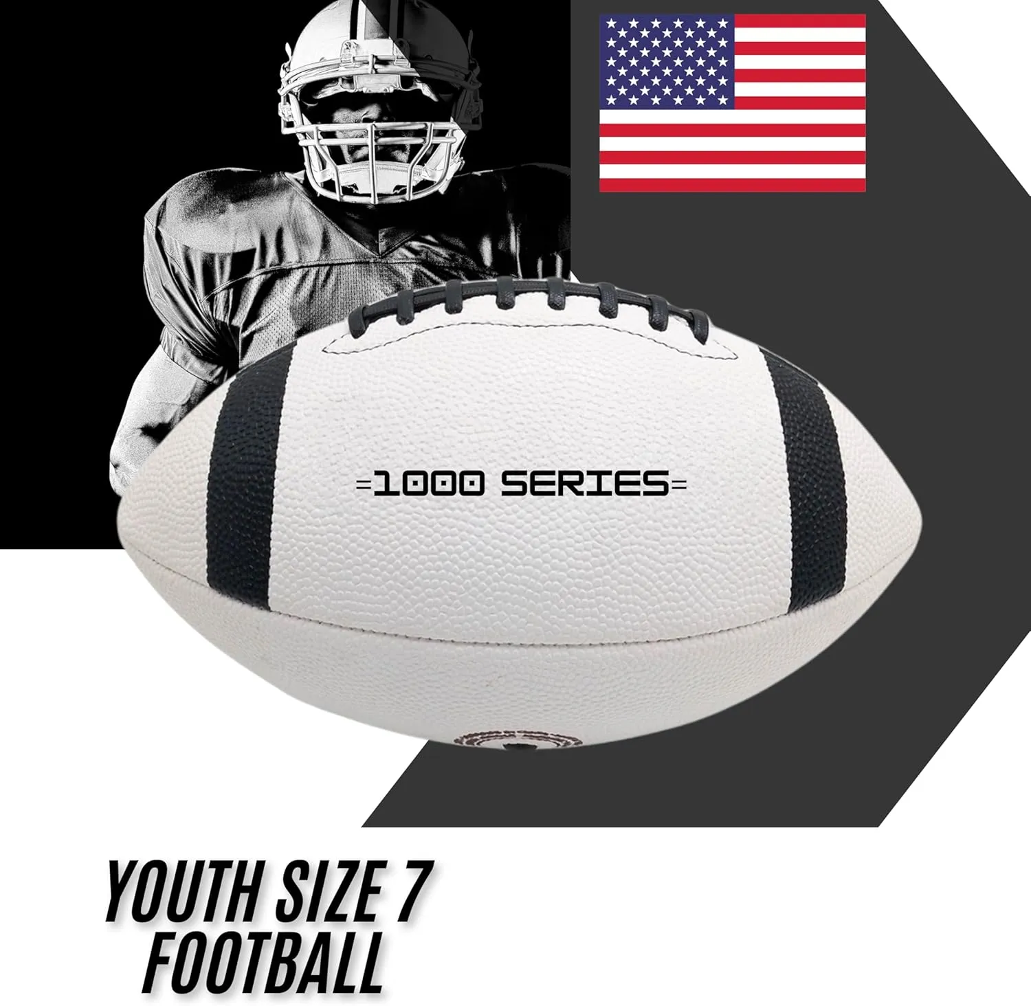 Official Size 7 Football – Durable,Strong Grip Leather Adult & Youth Football for Practice, Game Day, Outdoor Sports, and Training – Ideal for American Football Lovers & Athletes