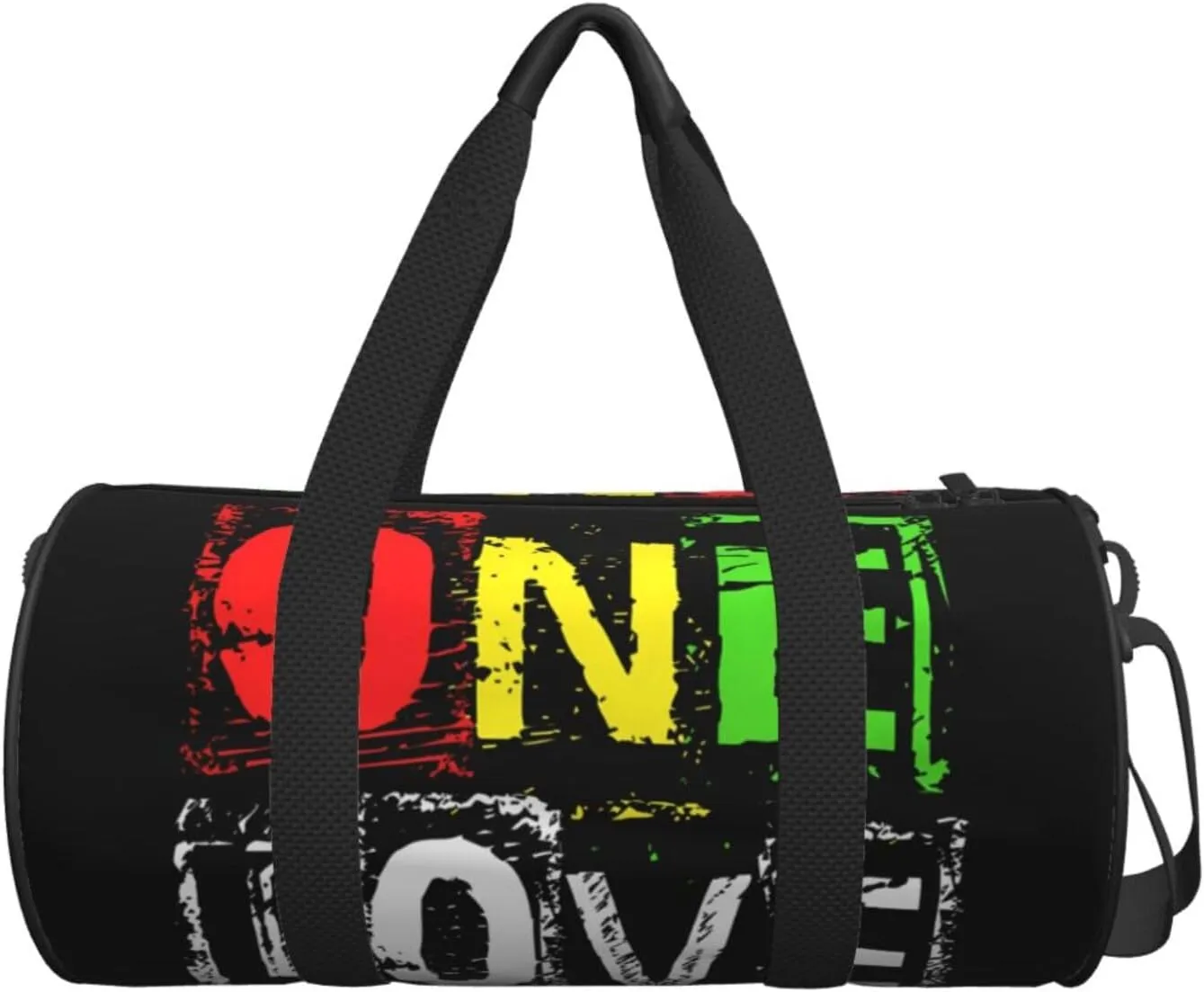 One Loves Jamaican Rasta Reggae Round Travel Duffel Bag Large Capacity Gym Sports Bags for Hiking Vacation Trips