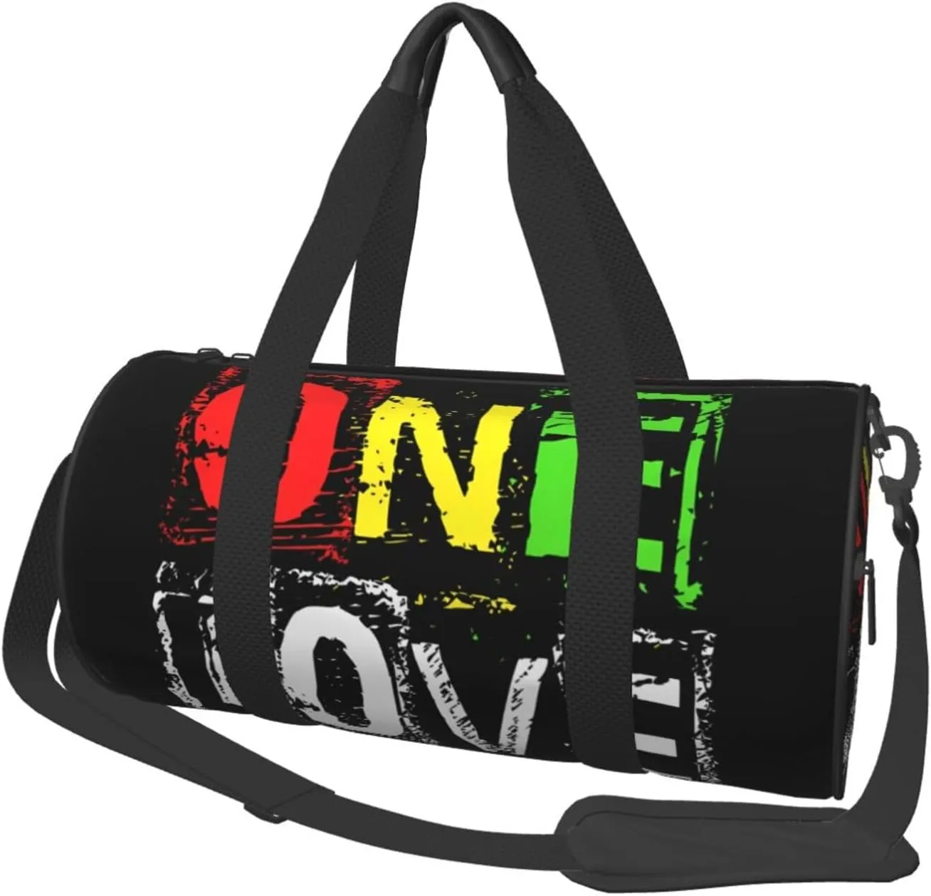 One Loves Jamaican Rasta Reggae Round Travel Duffel Bag Large Capacity Gym Sports Bags for Hiking Vacation Trips