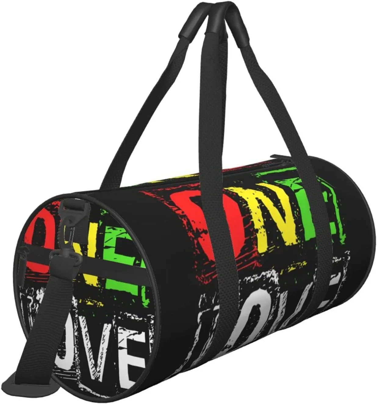 One Loves Jamaican Rasta Reggae Round Travel Duffel Bag Large Capacity Gym Sports Bags for Hiking Vacation Trips