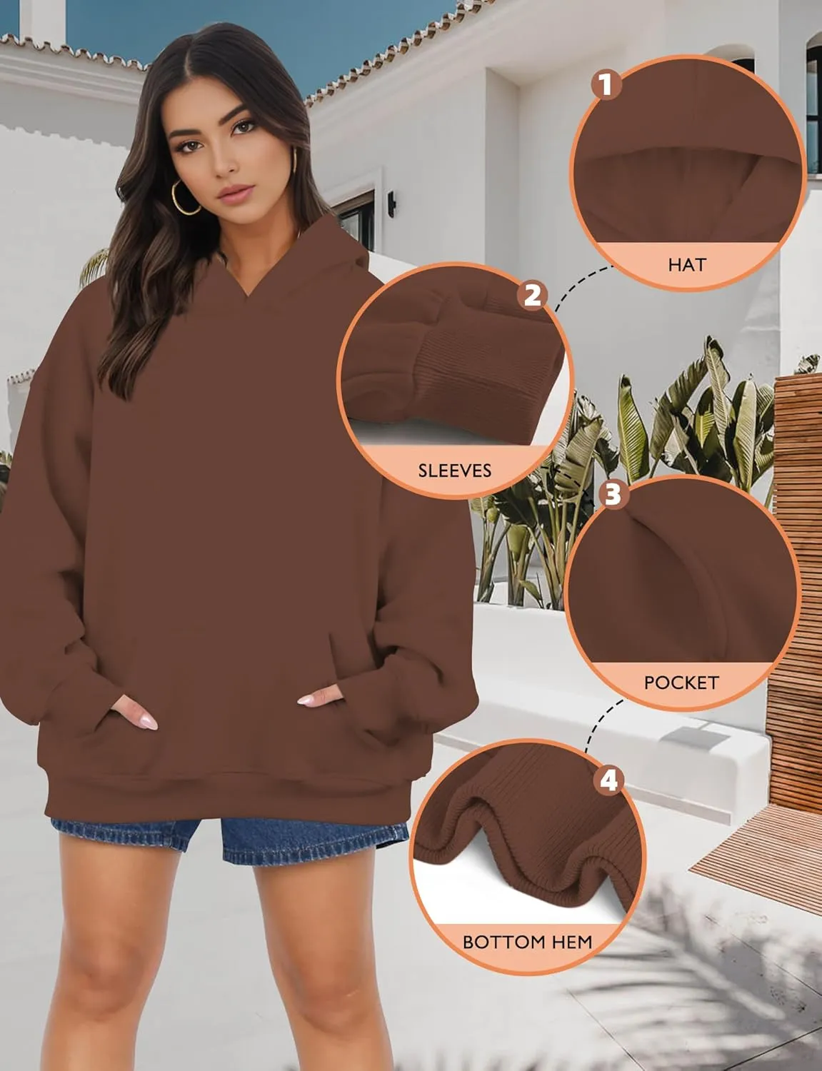 Oversized Hoodies for Women, Long Sleeve Fleece Womens Sweatshirt with Pocket Pullover Fall Outfits Winter Clothes