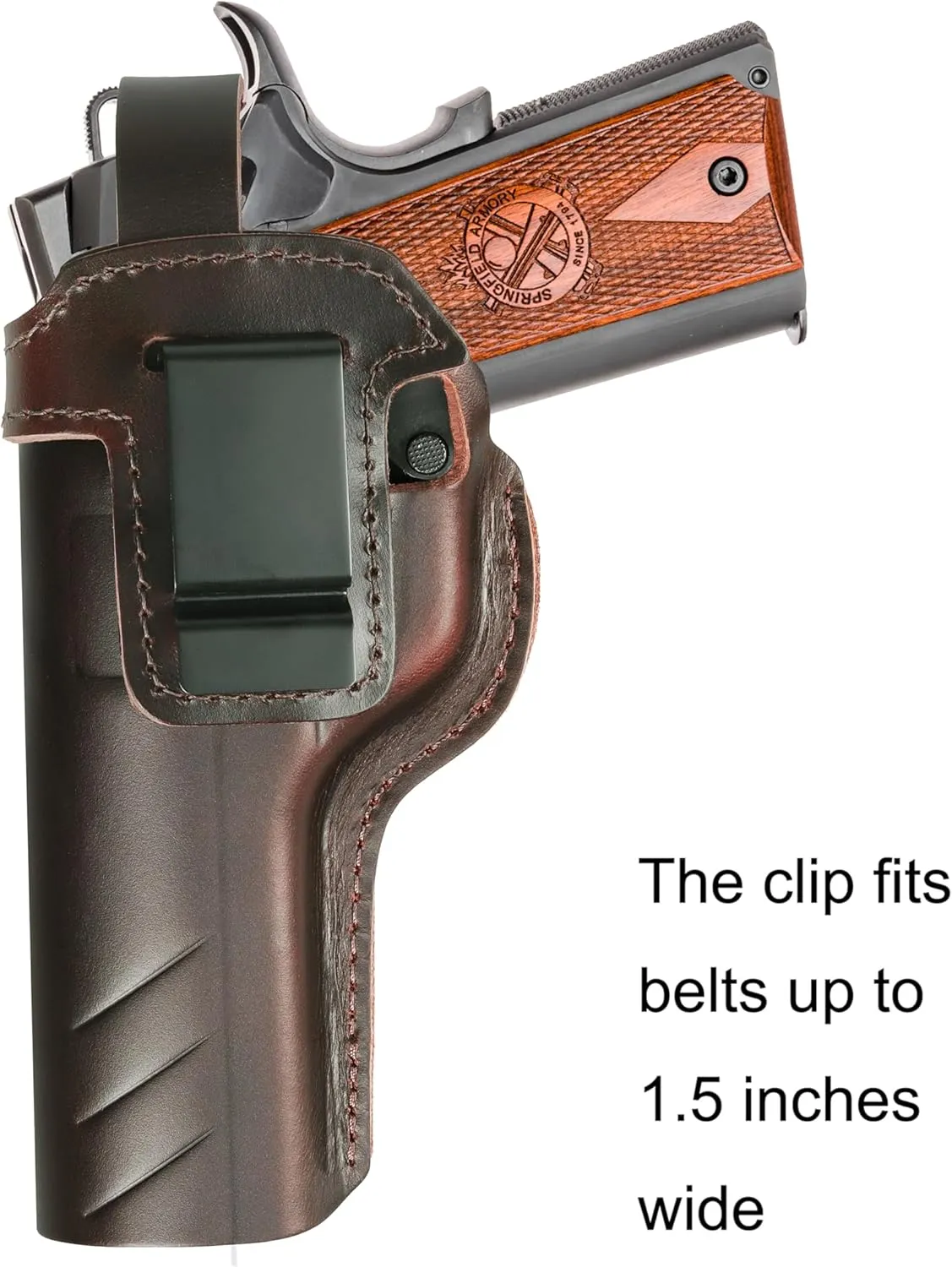 OWB 1911 Holster - Top Grain Leather for Most 1911 Style | Compatible with Colt, Kimber, Springfield, Tisas & More | Fits 4" & 5" Barrels