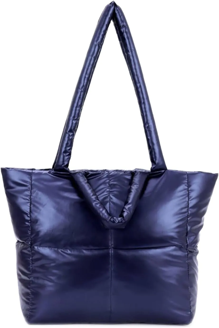 Oweisong Large Puffer Tote Bag for Women Trendy Puffy Handbag Quilted Padded Satchel Purse Carryall Shoulder Bag