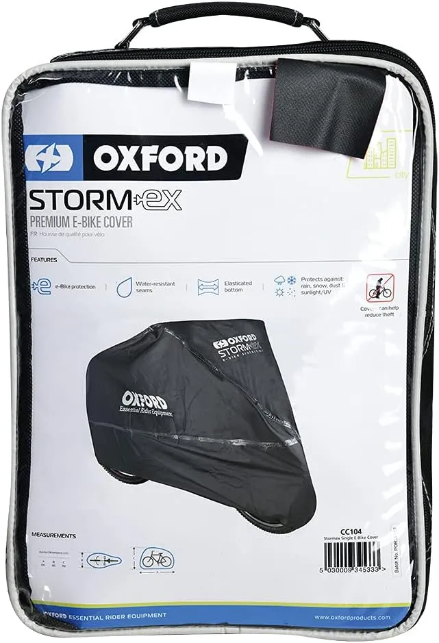 Oxford mens E-Bike: 76.77" L x 31.49" W 43.30" H Cover, Black, E-bike 76.78 L 31.5W 43.31 H US