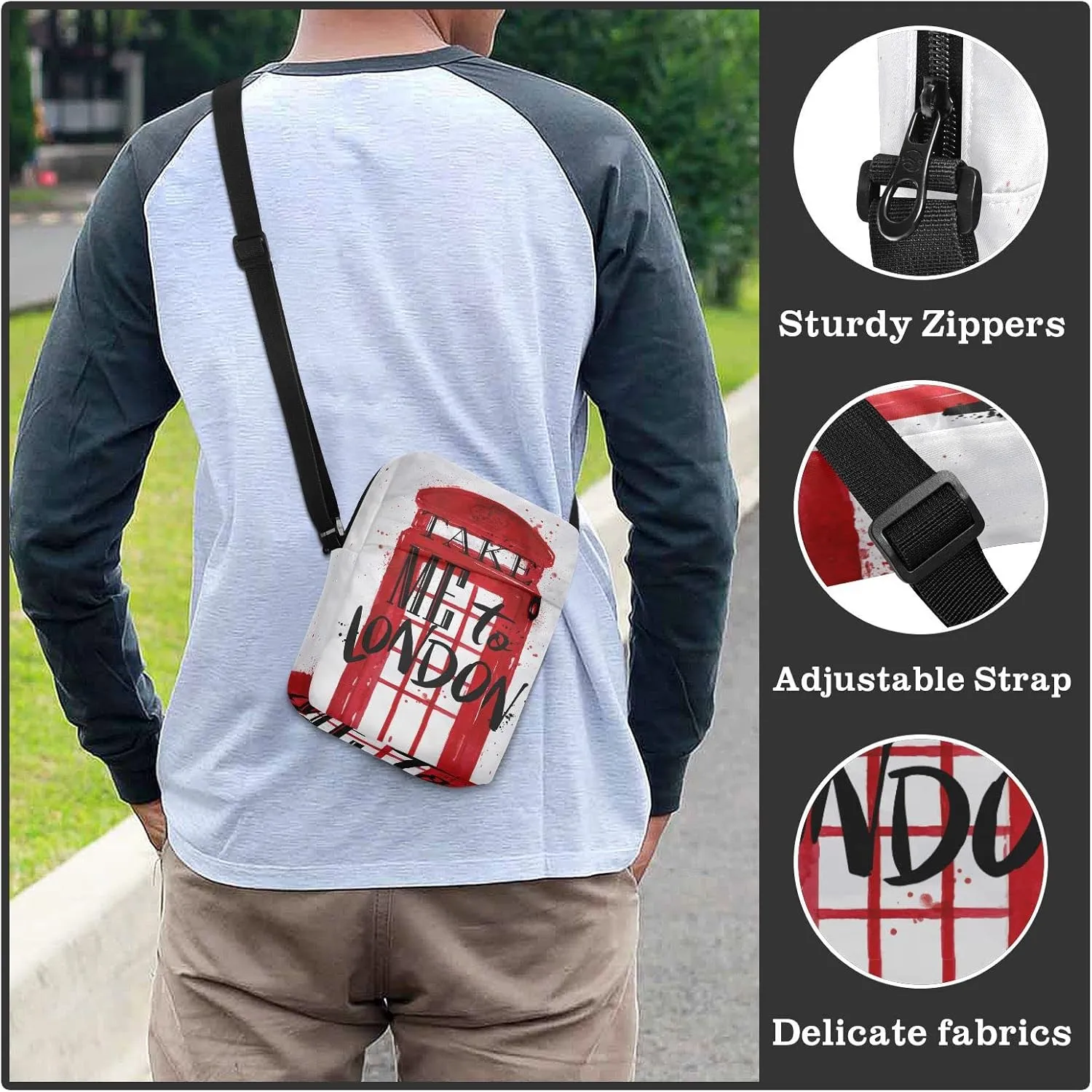 Oyihfvs Messenger Bag, Men's Crossbody Bag, Women's Crossbody Bag with Adjustable Strap