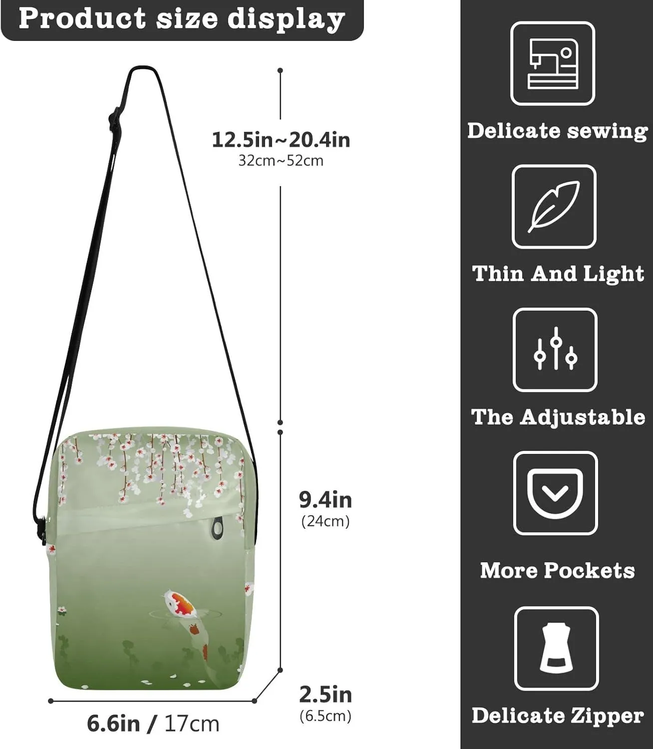 Oyihfvs Messenger Bag, Men's Crossbody Bag, Women's Crossbody Bag with Adjustable Strap
