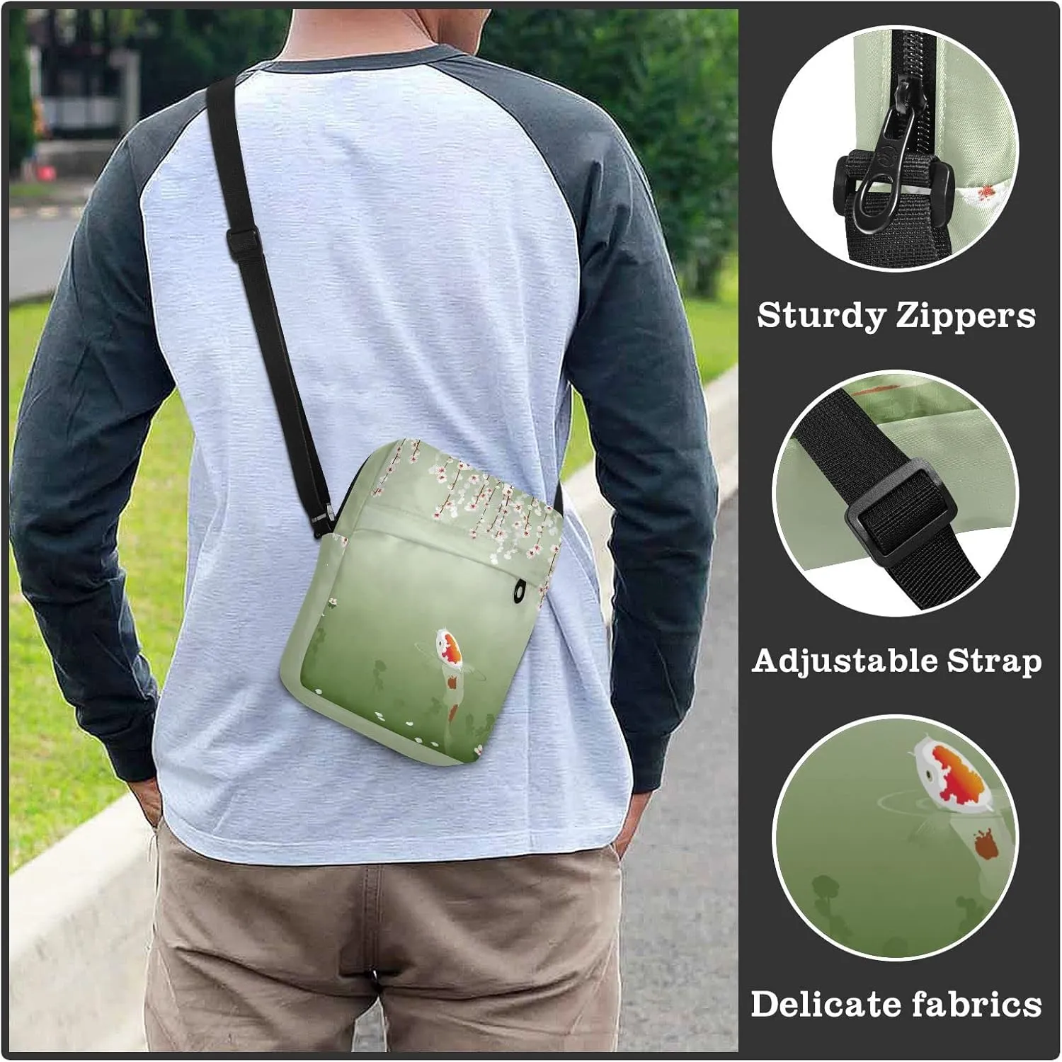 Oyihfvs Messenger Bag, Men's Crossbody Bag, Women's Crossbody Bag with Adjustable Strap