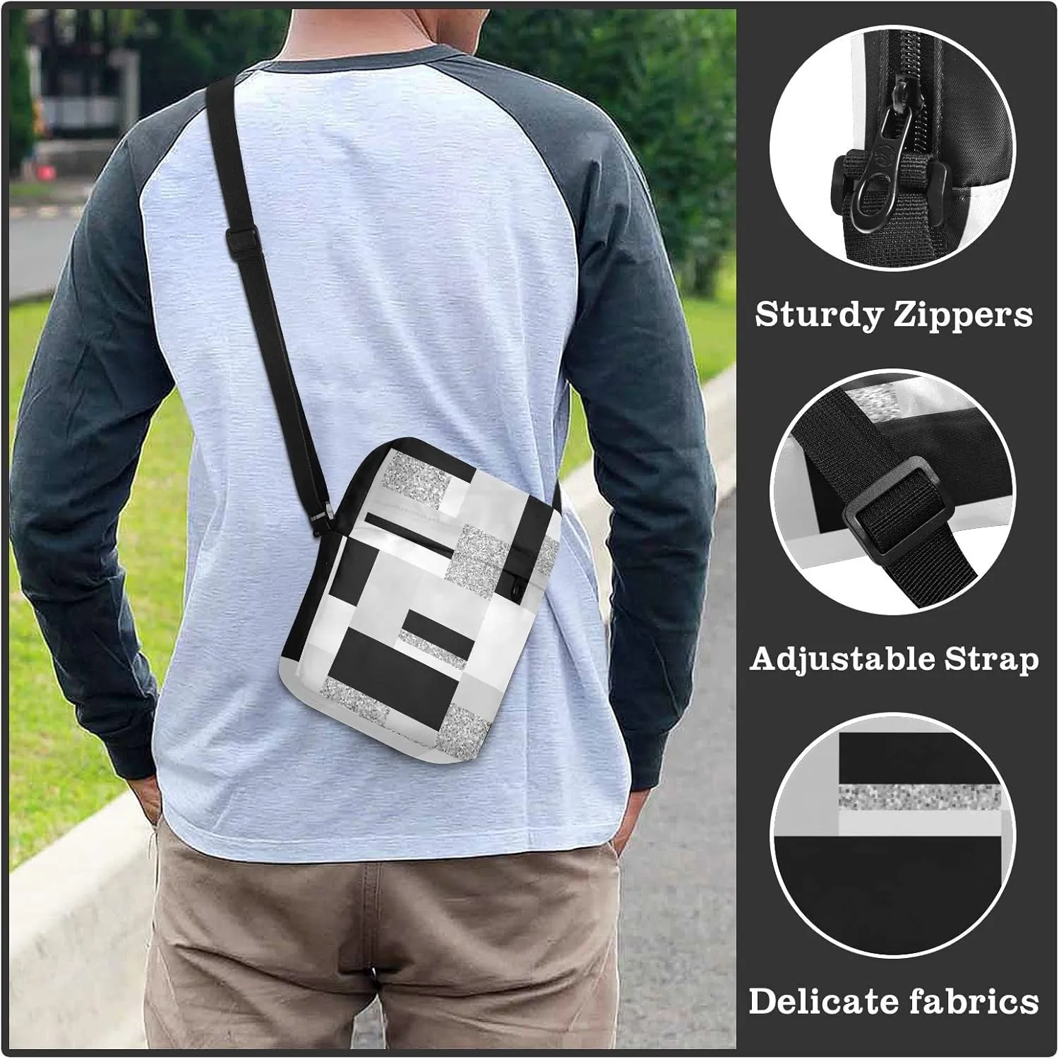 Oyihfvs Messenger Bag, Men's Crossbody Bag, Women's Crossbody Bag with Adjustable Strap
