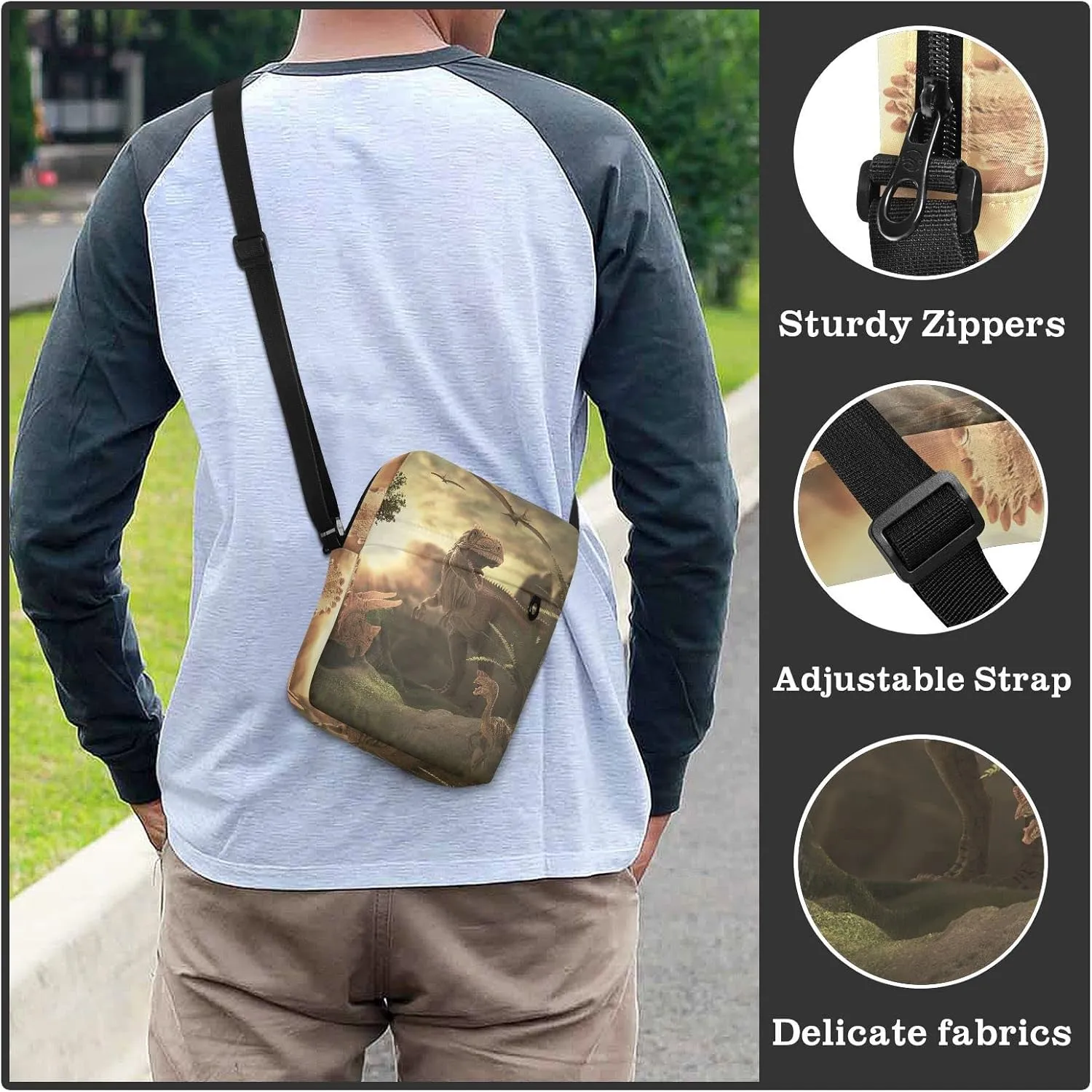 Oyihfvs Messenger Bag, Men's Crossbody Bag, Women's Crossbody Bag with Adjustable Strap