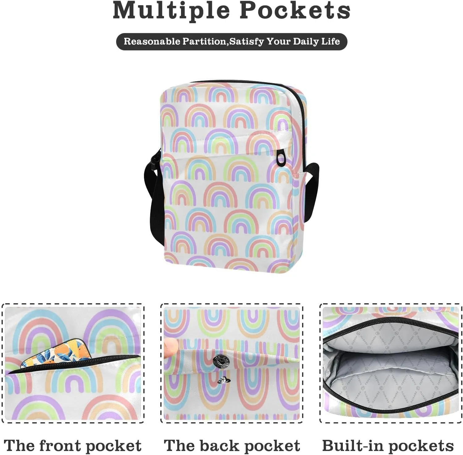 Oyihfvs Messenger Bag, Men's Crossbody Bag, Women's Crossbody Bag with Adjustable Strap