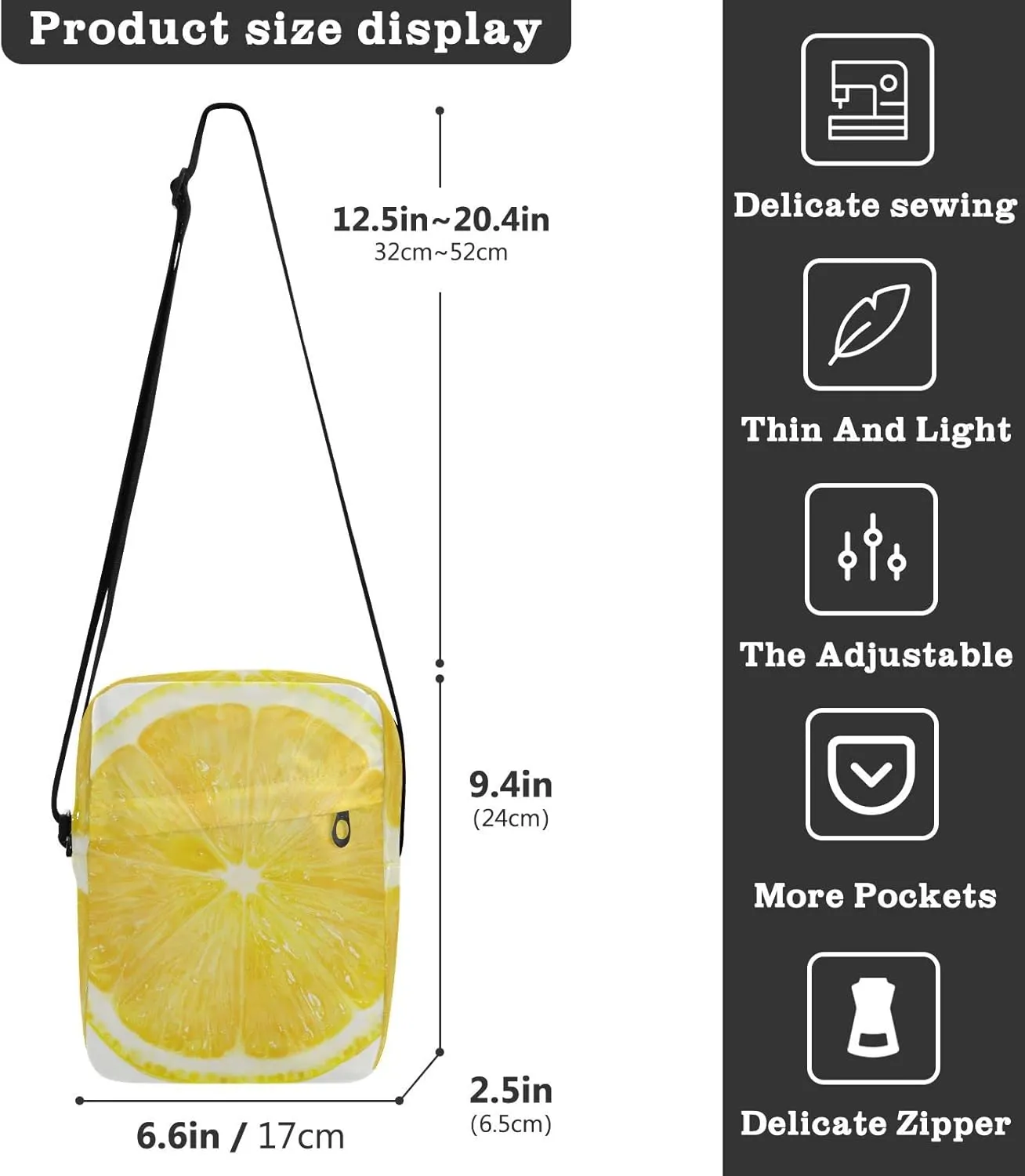 Oyihfvs Messenger Bag, Men's Crossbody Bag, Women's Crossbody Bag with Adjustable Strap