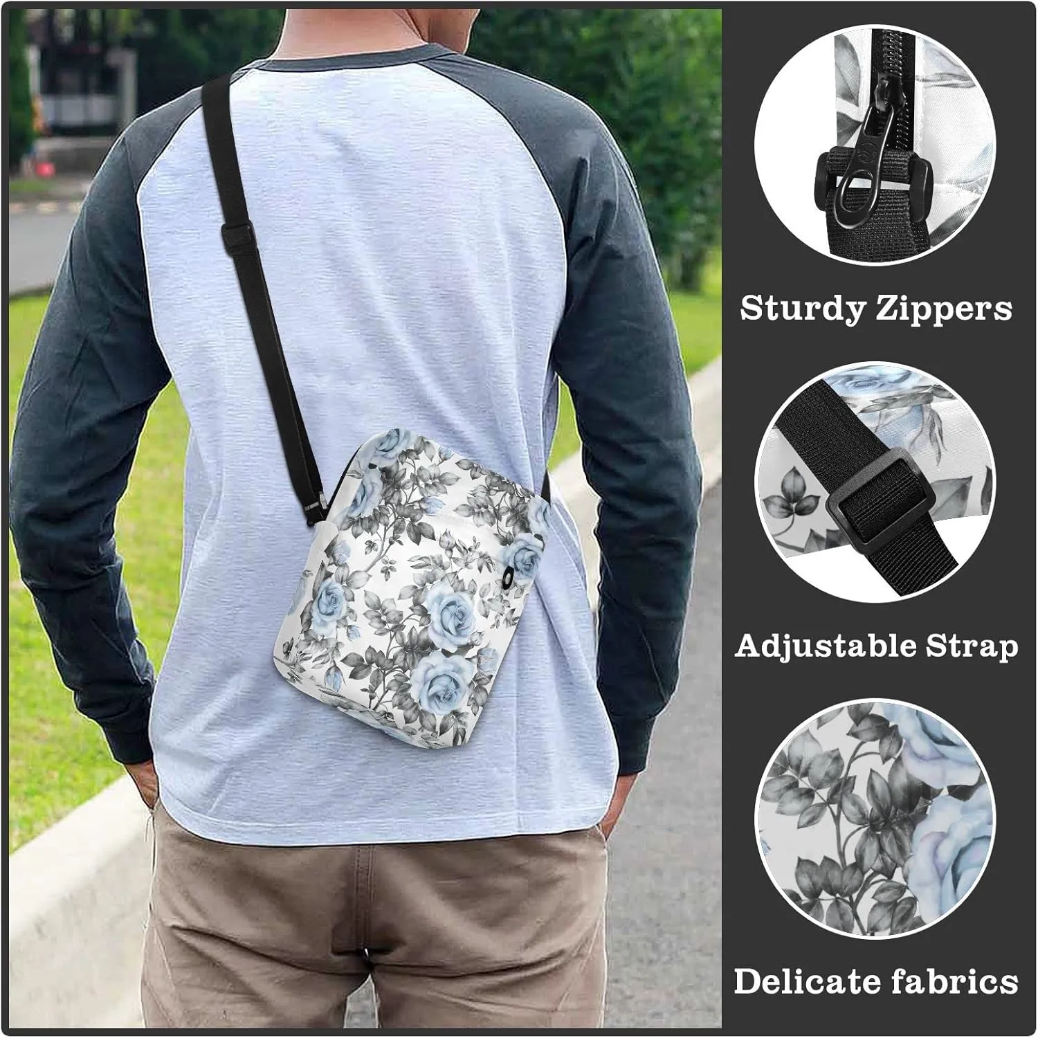 Oyihfvs Messenger Bag, Men's Crossbody Bag, Women's Crossbody Bag with Adjustable Strap