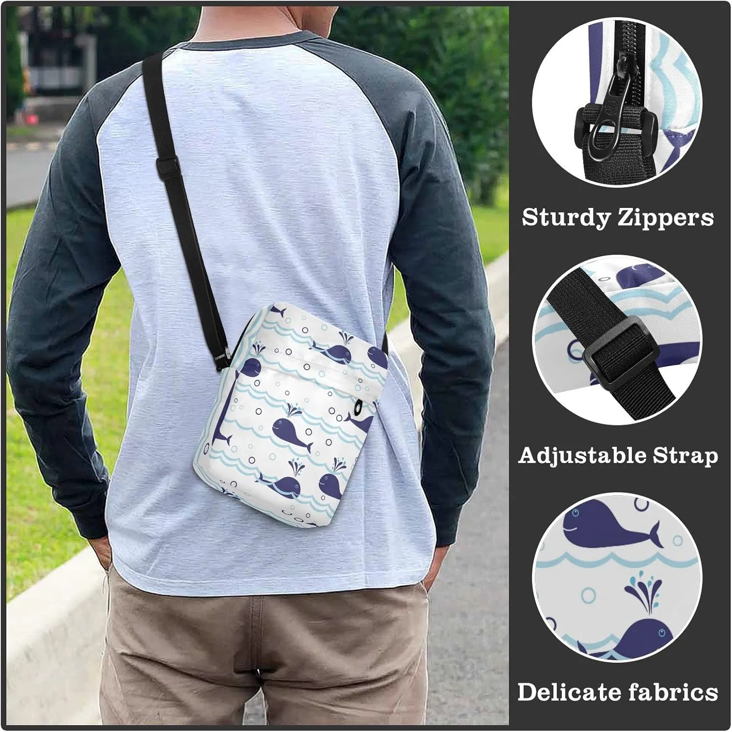 Oyihfvs Messenger Bag, Men's Crossbody Bag, Women's Crossbody Bag with Adjustable Strap