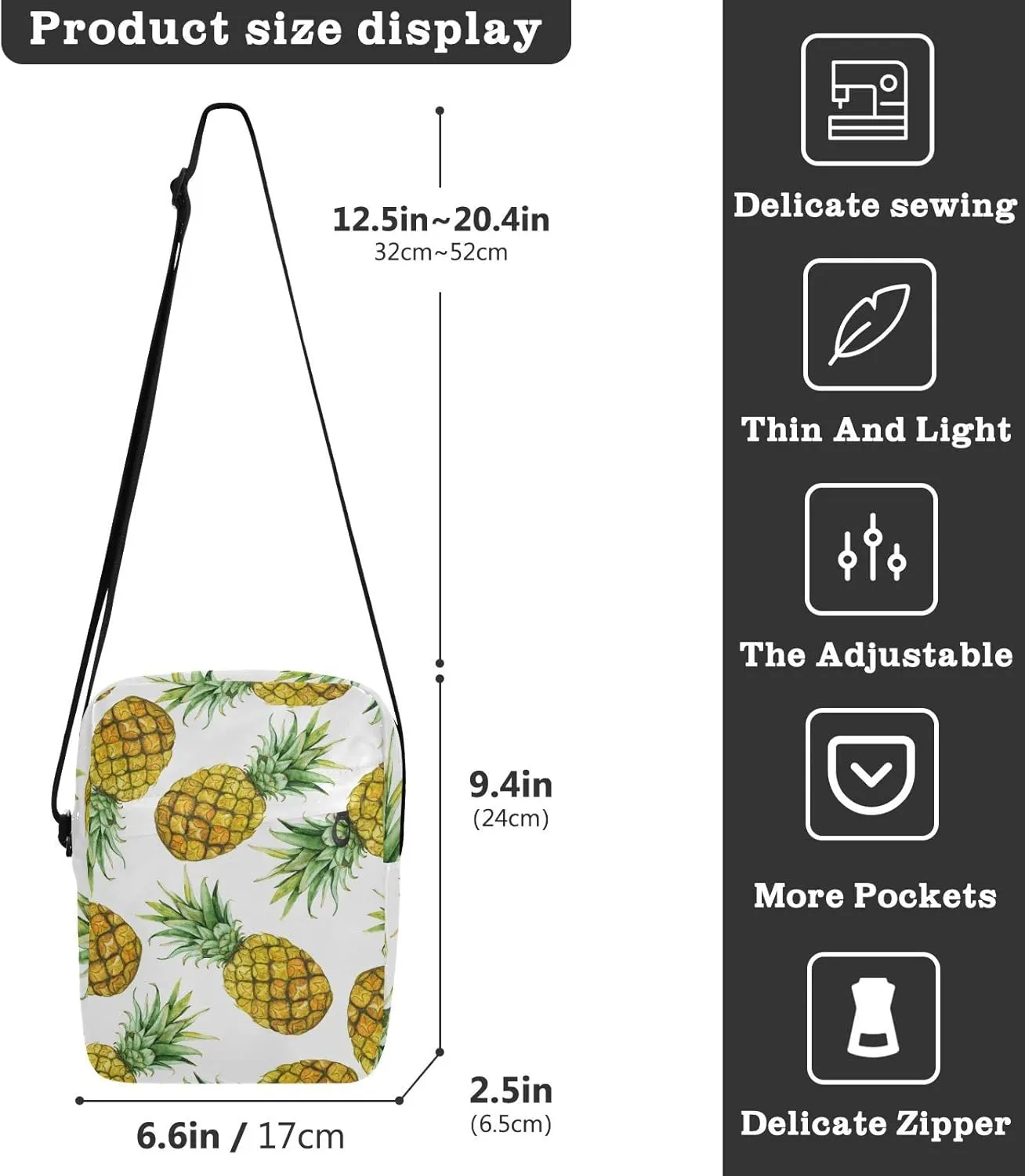 Oyihfvs Messenger Bag, Men's Crossbody Bag, Women's Crossbody Bag with Adjustable Strap