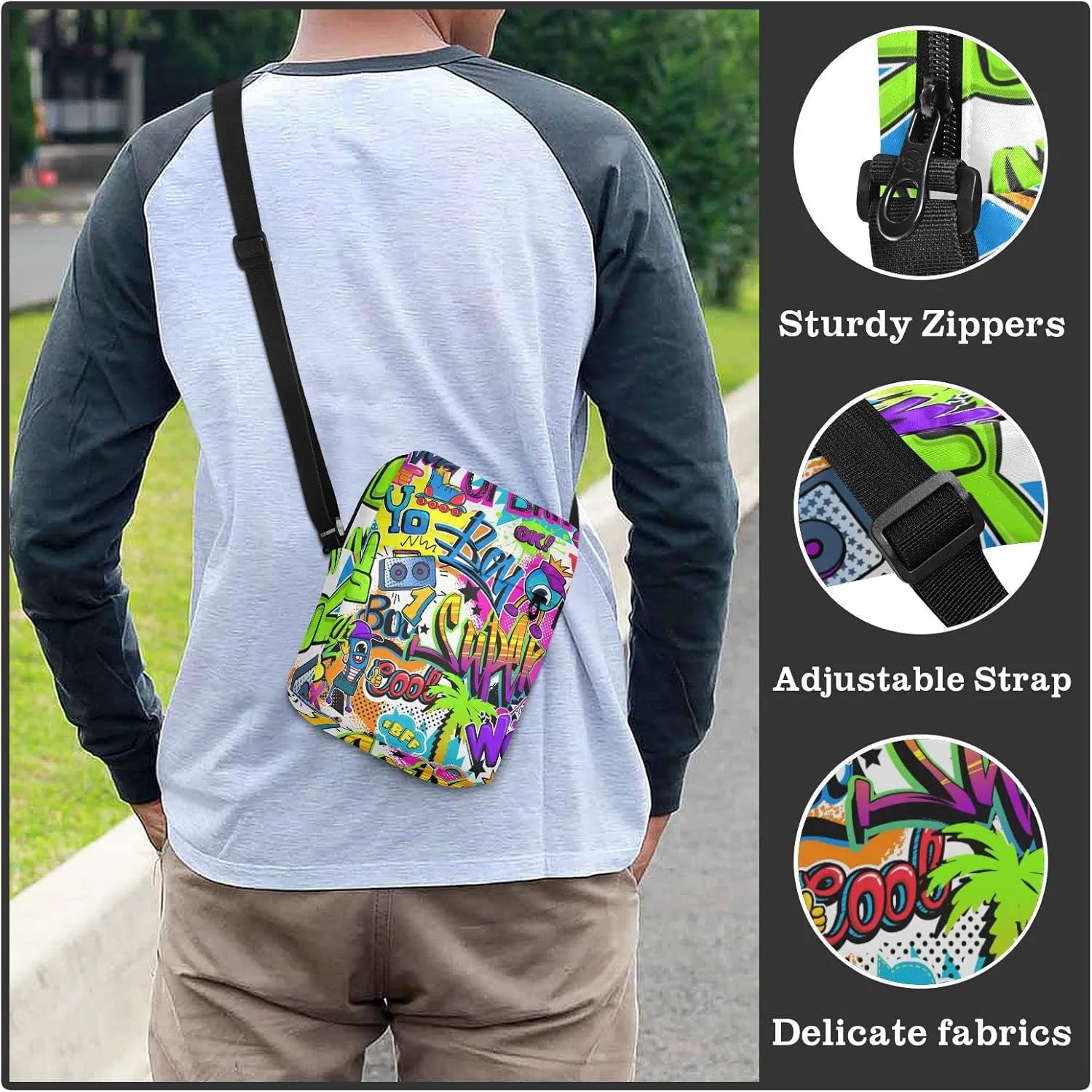 Oyihfvs Messenger Bag, Men's Crossbody Bag, Women's Crossbody Bag with Adjustable Strap