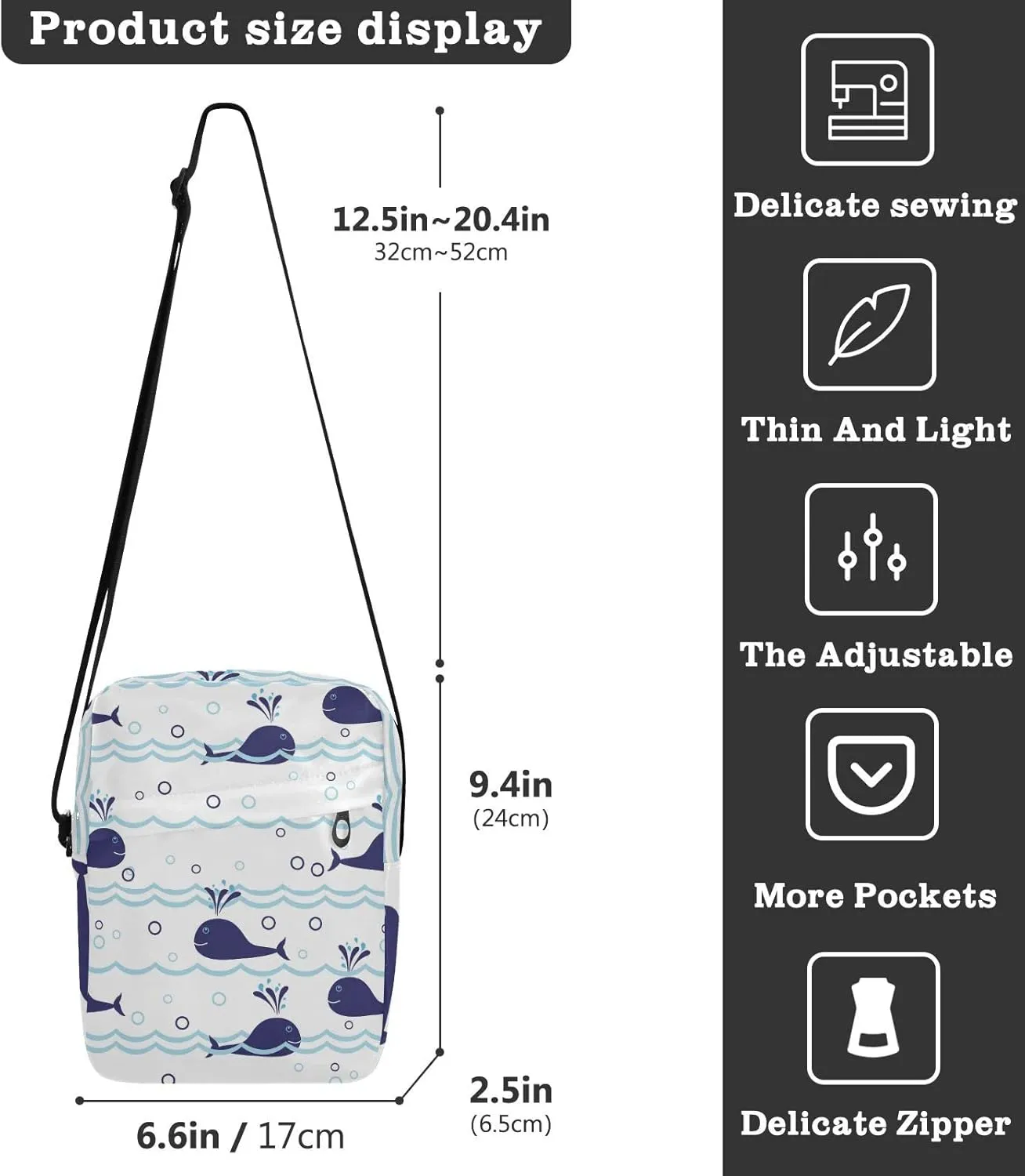 Oyihfvs Messenger Bag, Men's Crossbody Bag, Women's Crossbody Bag with Adjustable Strap