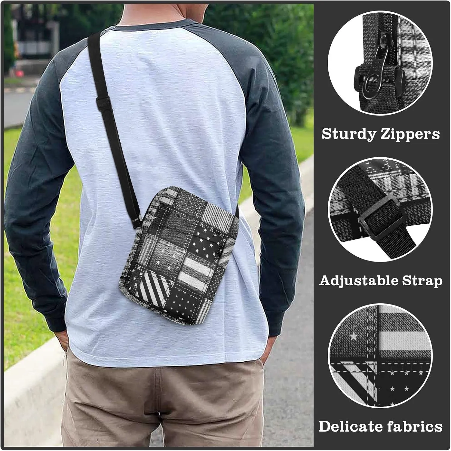 Oyihfvs Messenger Bag, Men's Crossbody Bag, Women's Crossbody Bag with Adjustable Strap
