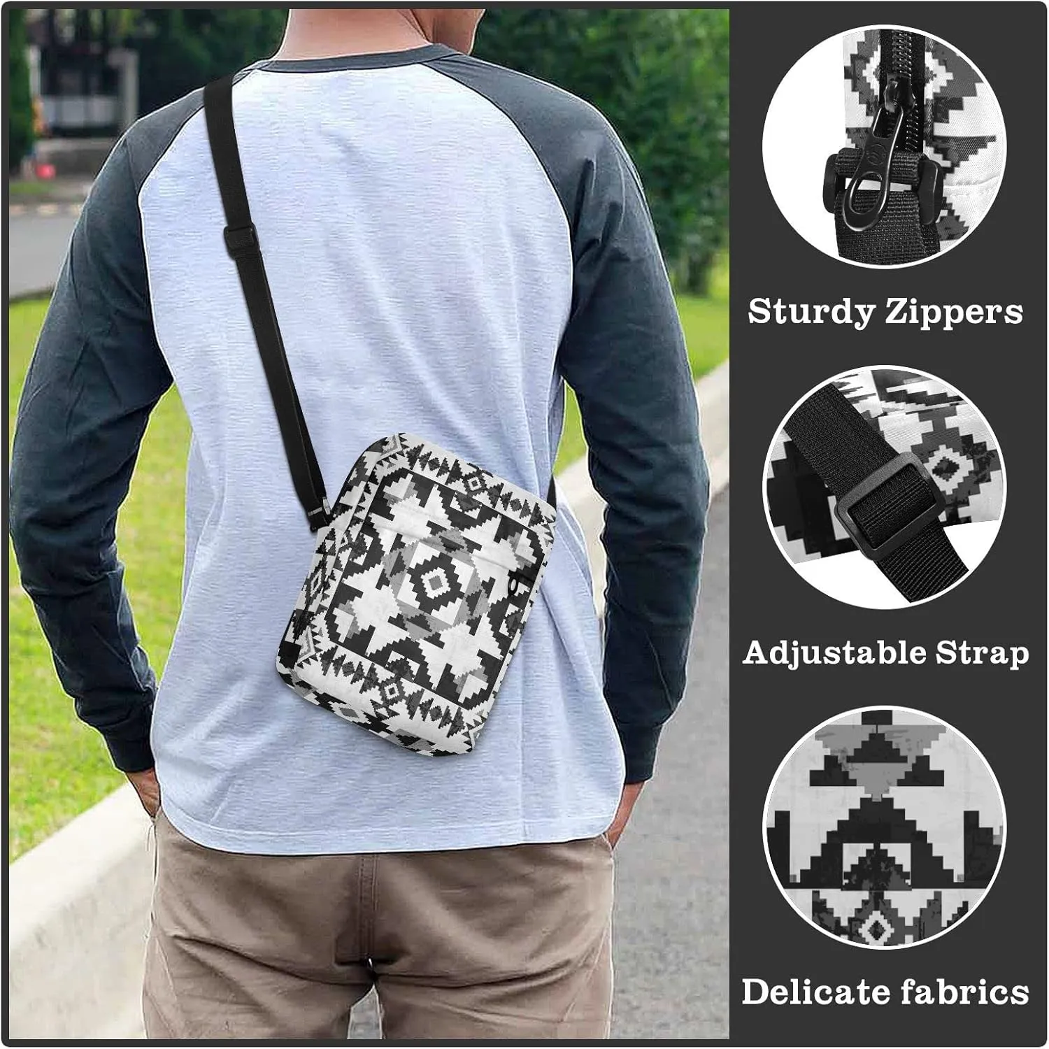 Oyihfvs Messenger Bag, Men's Crossbody Bag, Women's Crossbody Bag with Adjustable Strap