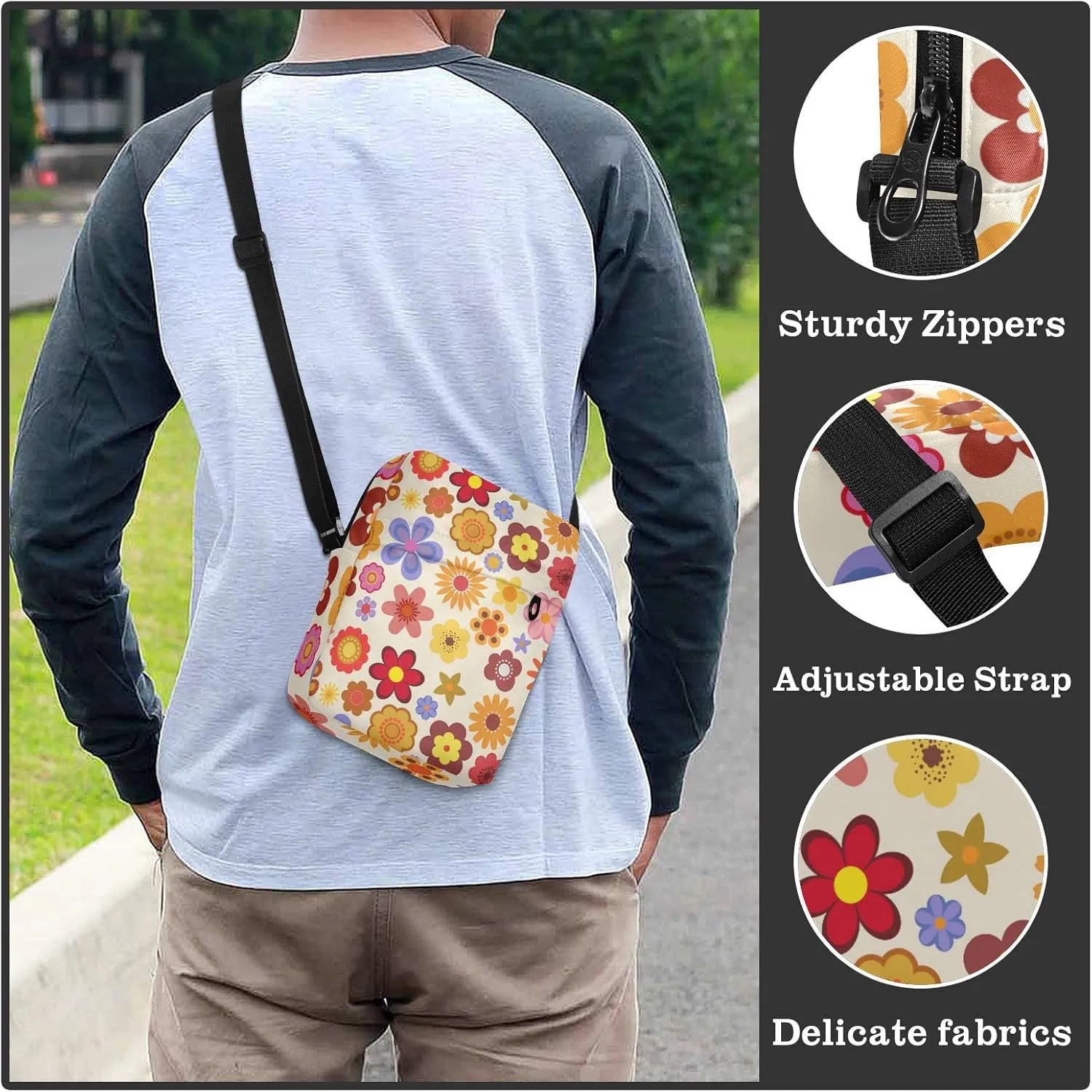 Oyihfvs Messenger Bag, Men's Crossbody Bag, Women's Crossbody Bag with Adjustable Strap