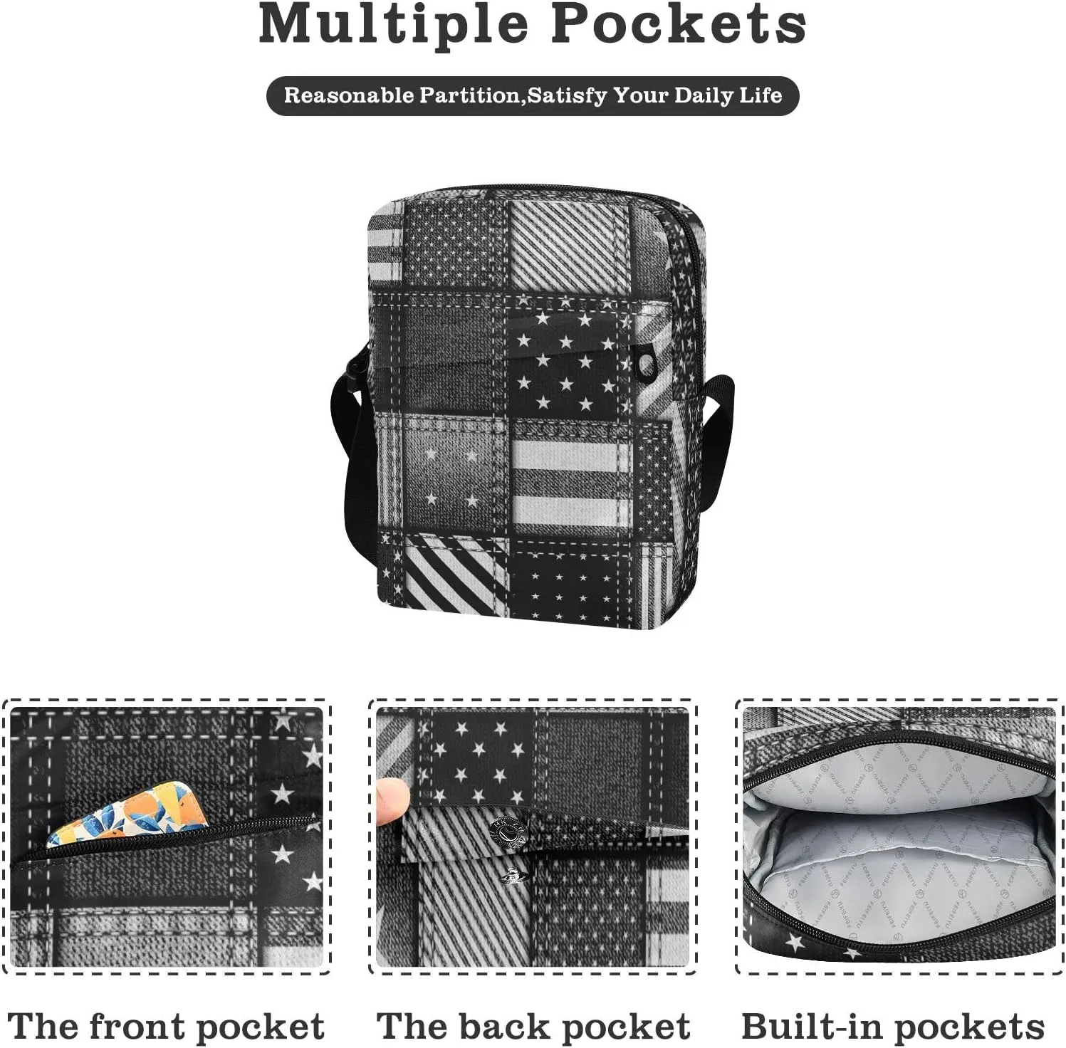 Oyihfvs Messenger Bag, Men's Crossbody Bag, Women's Crossbody Bag with Adjustable Strap