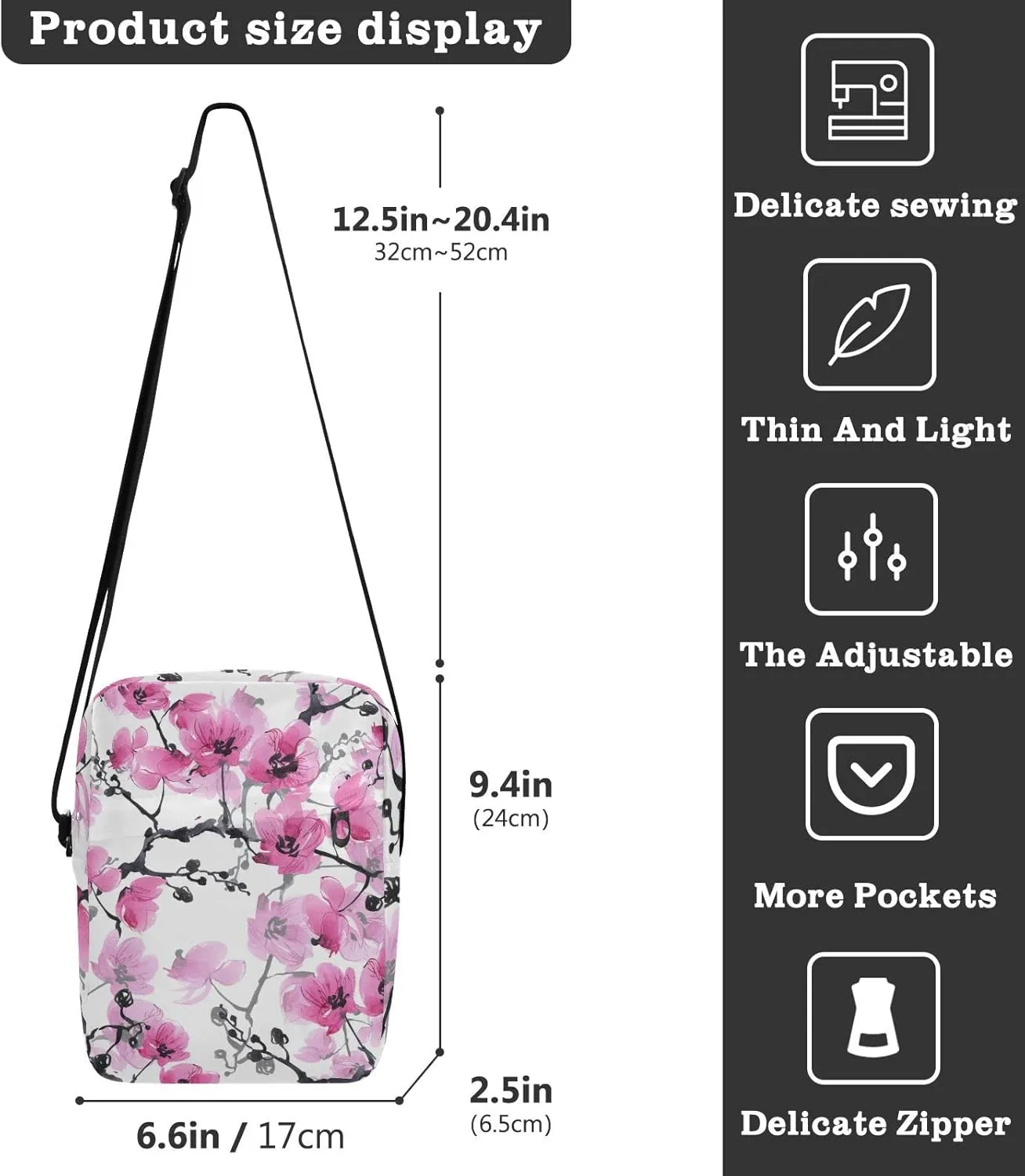 Oyihfvs Messenger Bag, Men's Crossbody Bag, Women's Crossbody Bag with Adjustable Strap