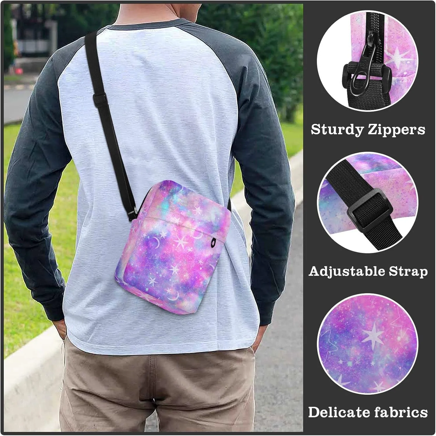 Oyihfvs Messenger Bag, Men's Crossbody Bag, Women's Crossbody Bag with Adjustable Strap