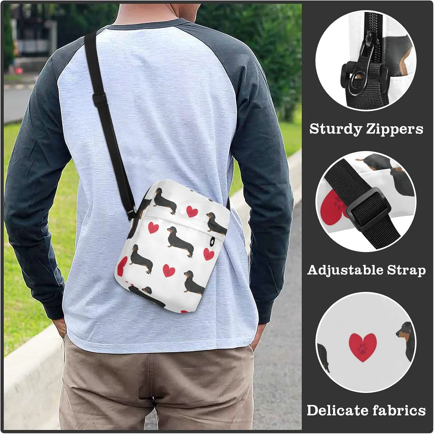 Oyihfvs Messenger Bag, Men's Crossbody Bag, Women's Crossbody Bag with Adjustable Strap