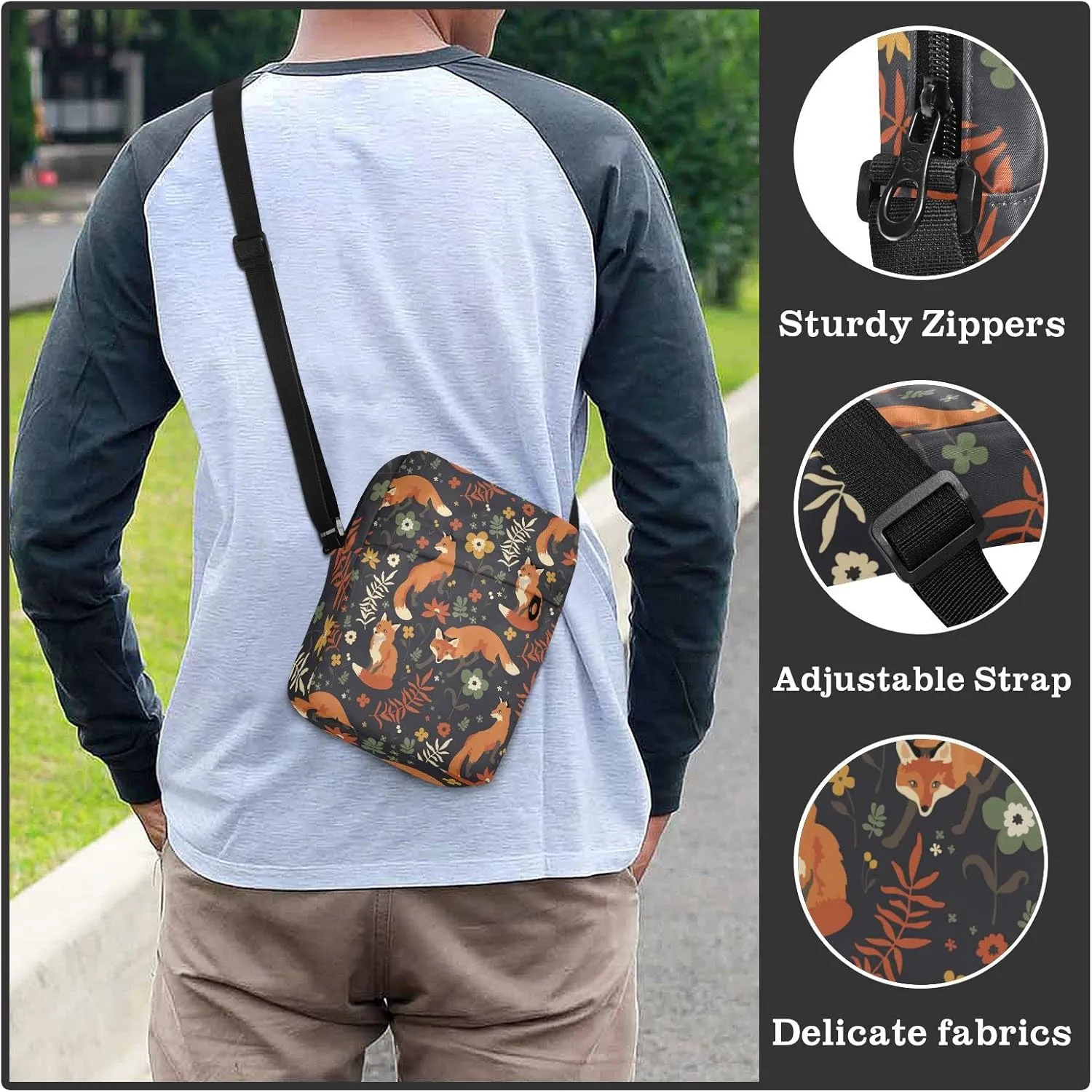 Oyihfvs Messenger Bag, Men's Crossbody Bag, Women's Crossbody Bag with Adjustable Strap