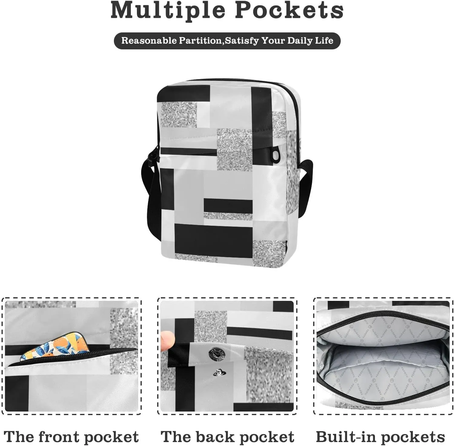 Oyihfvs Messenger Bag, Men's Crossbody Bag, Women's Crossbody Bag with Adjustable Strap
