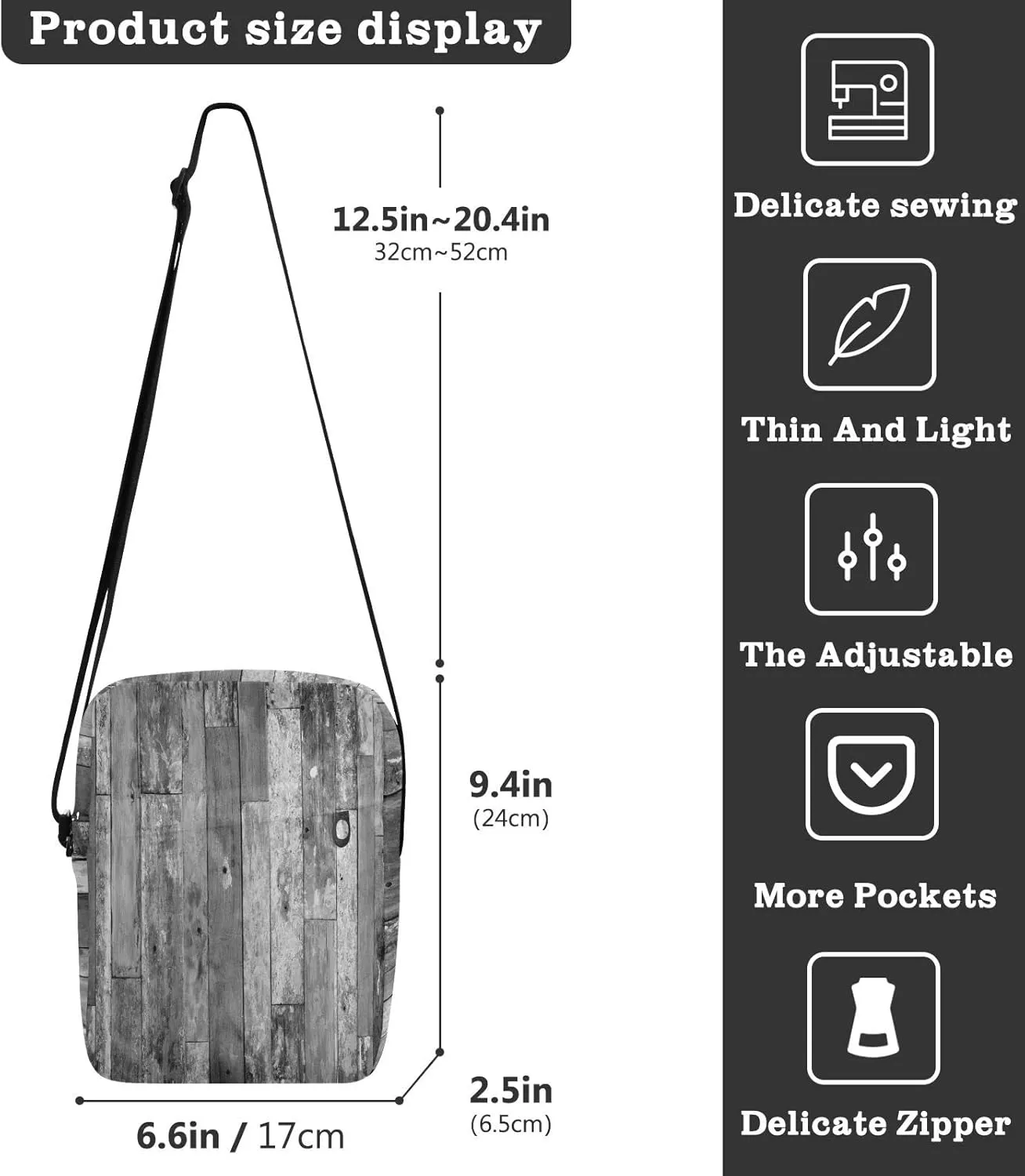 Oyihfvs Messenger Bag, Men's Crossbody Bag, Women's Crossbody Bag with Adjustable Strap