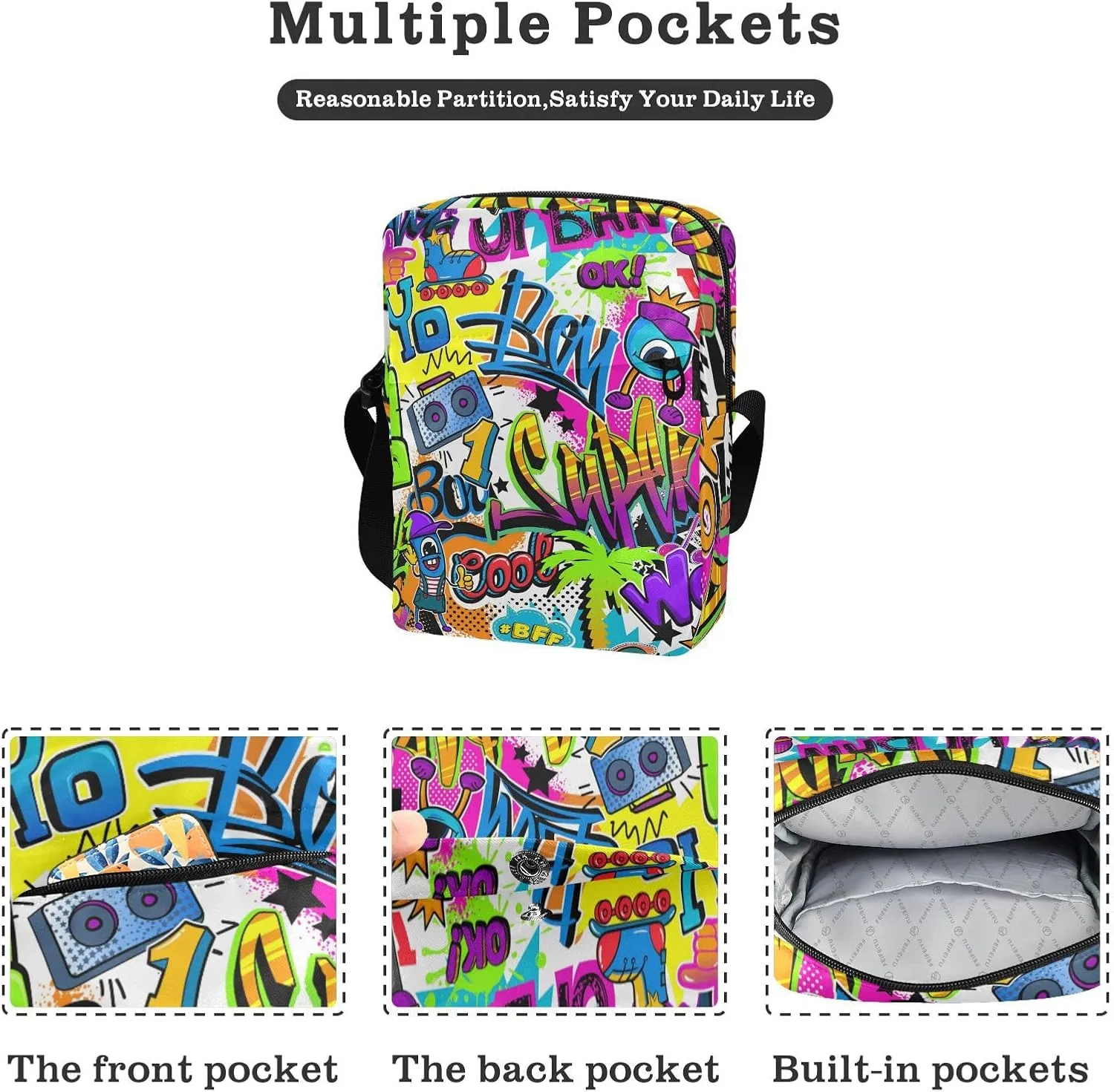 Oyihfvs Messenger Bag, Men's Crossbody Bag, Women's Crossbody Bag with Adjustable Strap