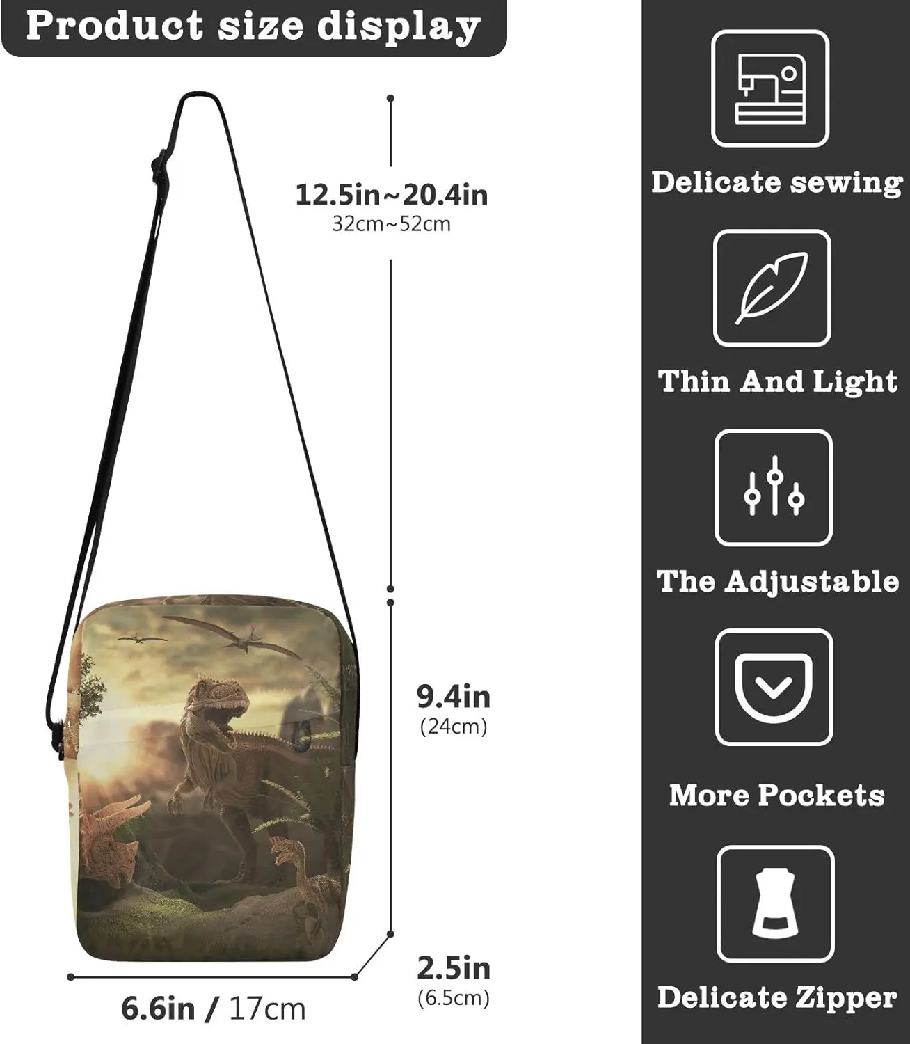 Oyihfvs Messenger Bag, Men's Crossbody Bag, Women's Crossbody Bag with Adjustable Strap