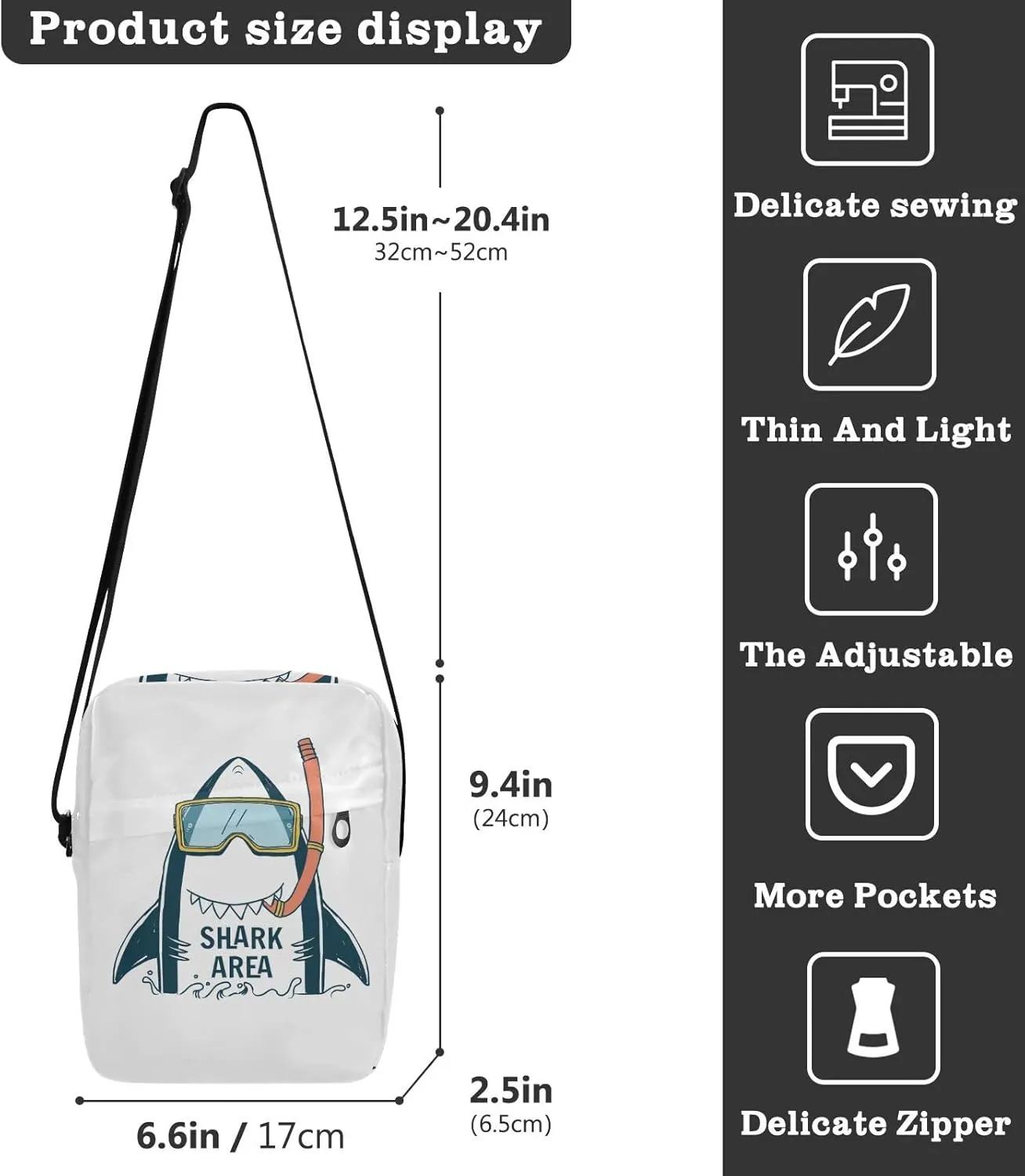 Oyihfvs Messenger Bag, Men's Crossbody Bag, Women's Crossbody Bag with Adjustable Strap