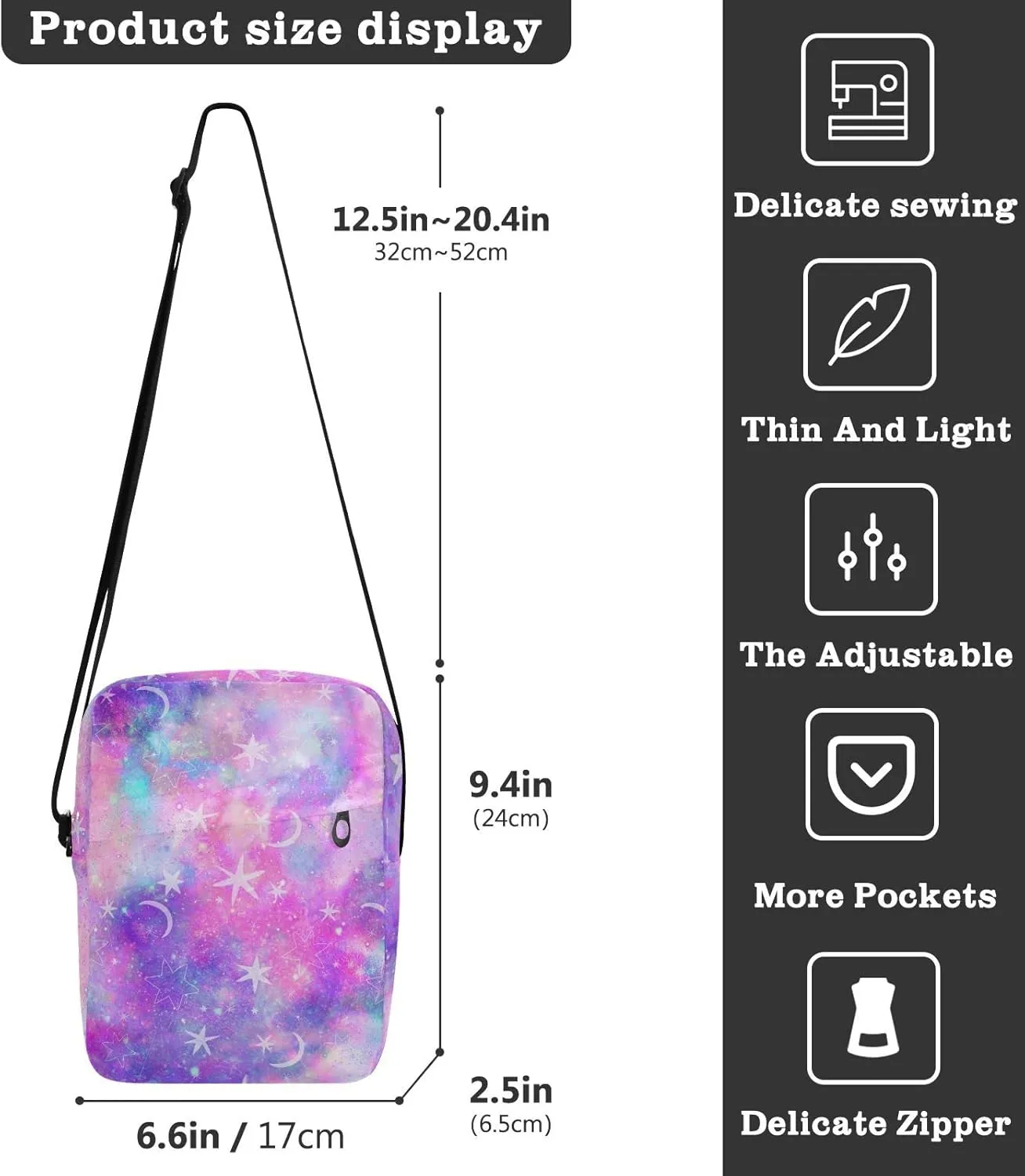 Oyihfvs Messenger Bag, Men's Crossbody Bag, Women's Crossbody Bag with Adjustable Strap