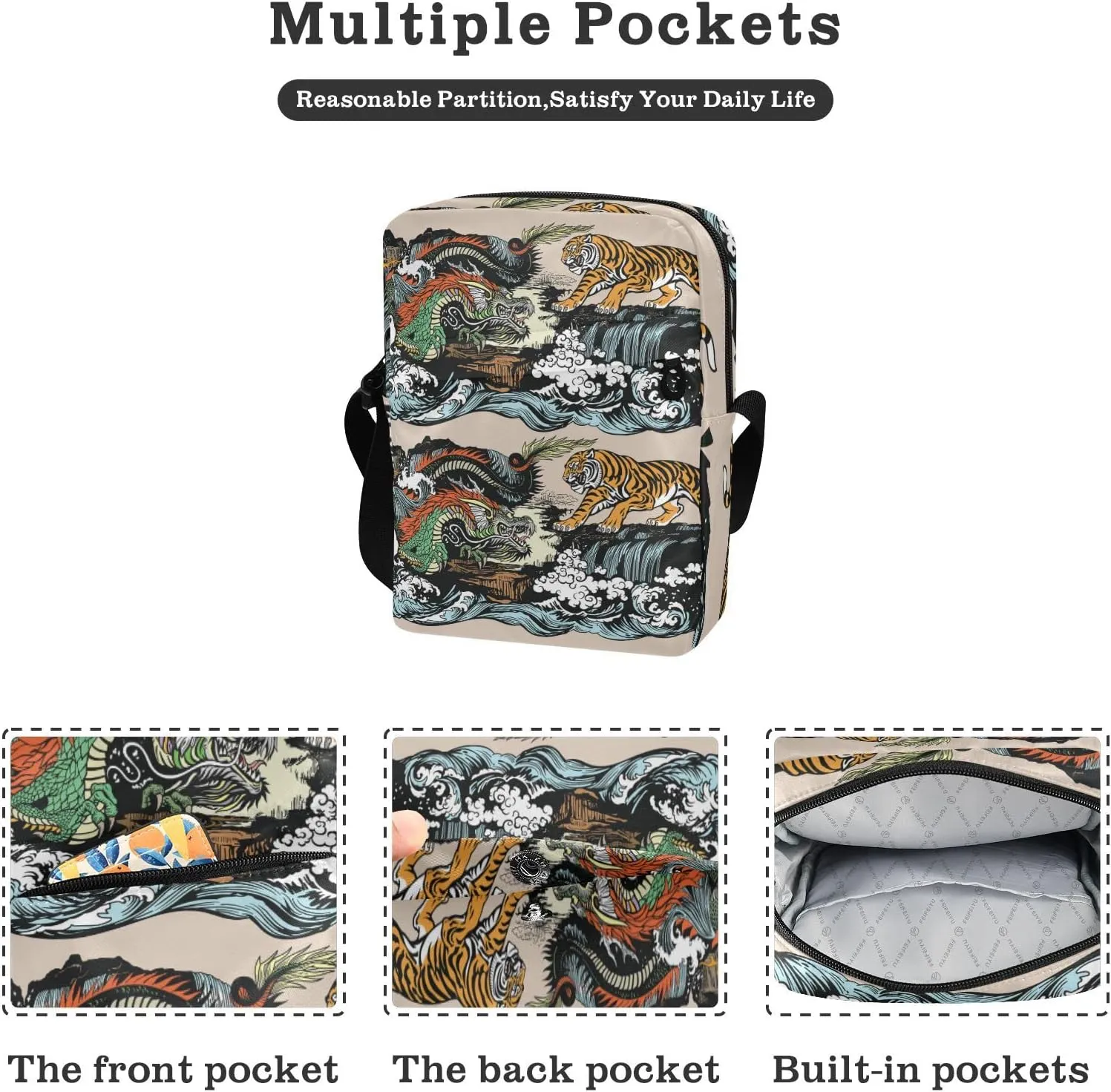 Oyihfvs Messenger Bag, Men's Crossbody Bag, Women's Crossbody Bag with Adjustable Strap