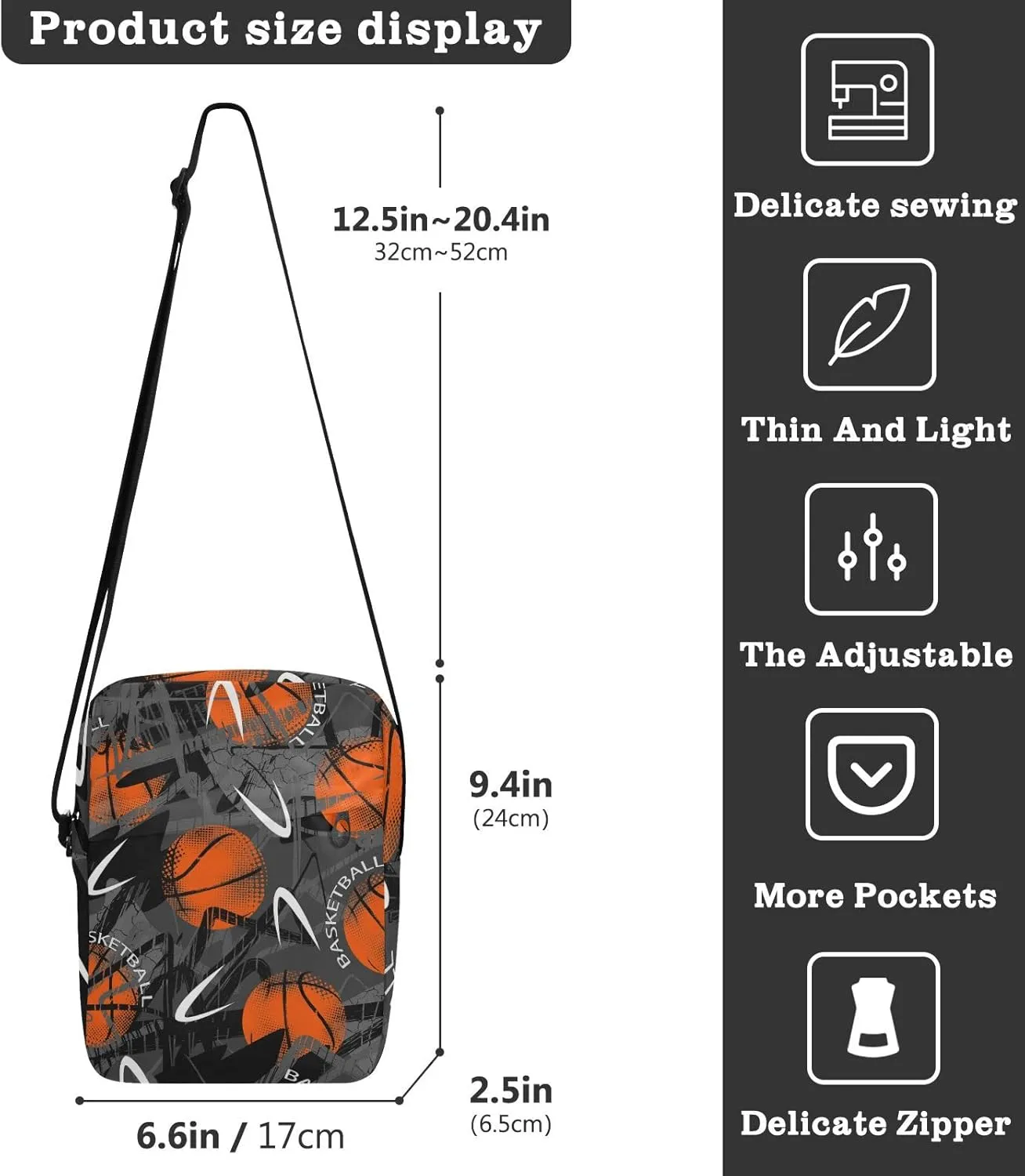 Oyihfvs Messenger Bag, Men's Crossbody Bag, Women's Crossbody Bag with Adjustable Strap